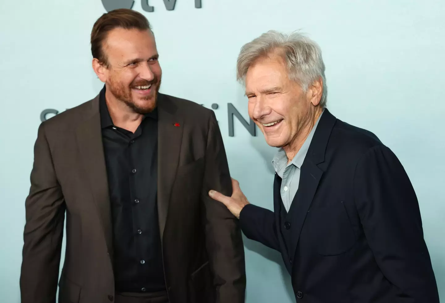 Jason Segel and Harrison Ford at the premiere of Shrinking season one (Rodin Eckenroth/WireImage)