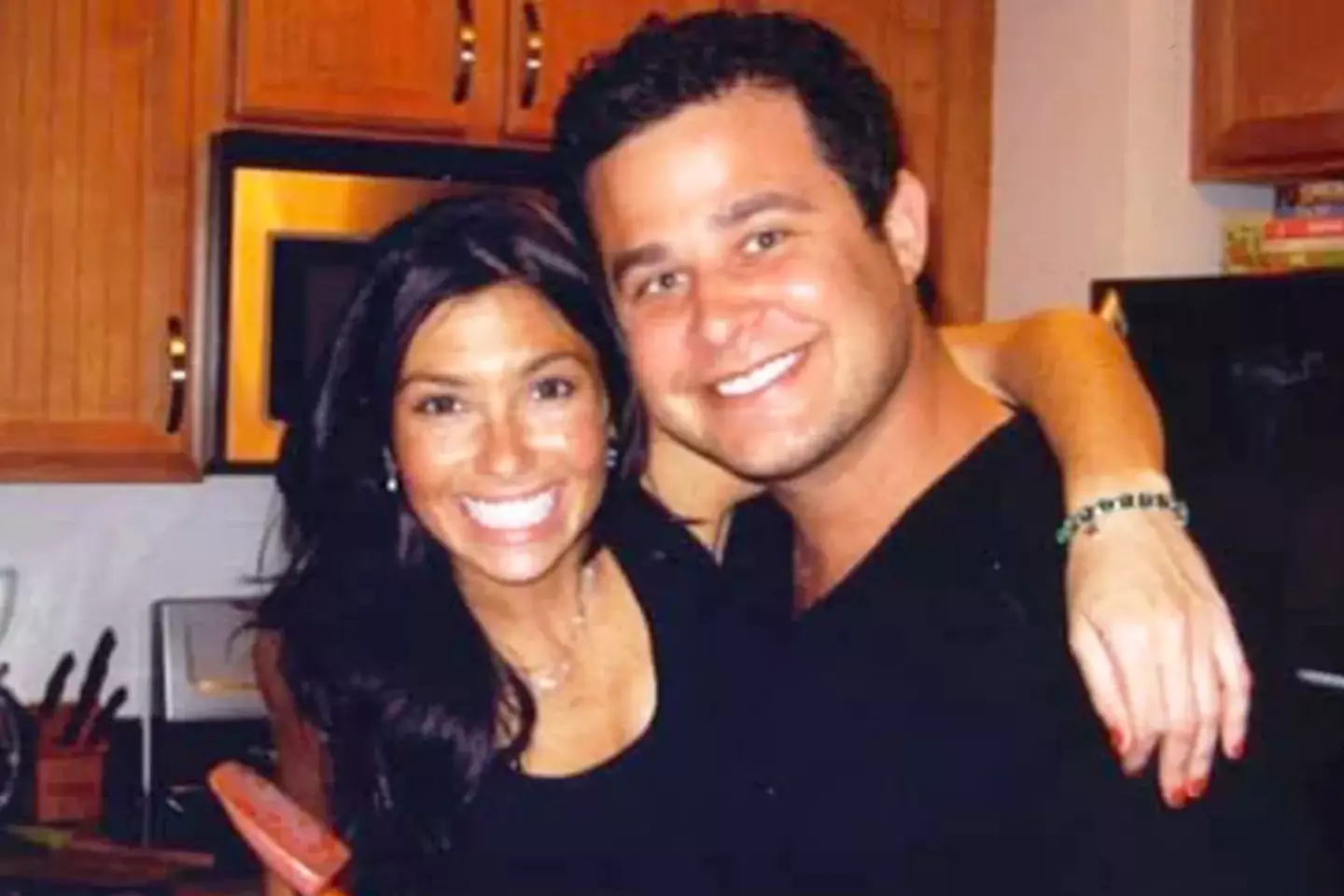 Ellen and her fiancée Sam Goldberg - who alleges he kicked down the door to find her dead with 20 stab wounds (Greenberg family)