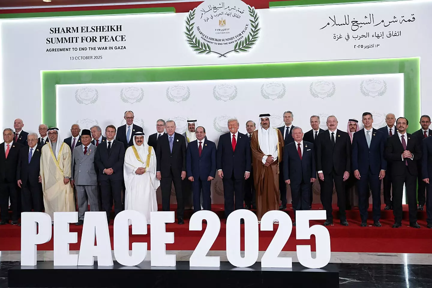 The summit in Egypt saw dozens of world leaders gather to agree to the peace deal (Suzanne Plunkett - Pool / Getty Images)