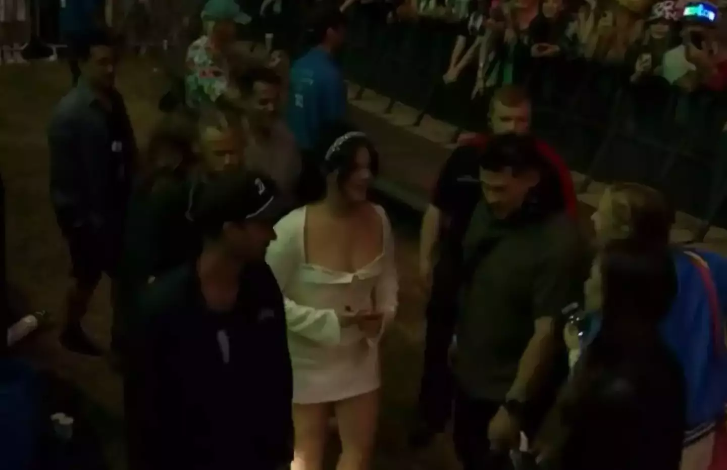 Lana Del Rey was escorted off by the Glastonbury security staff.