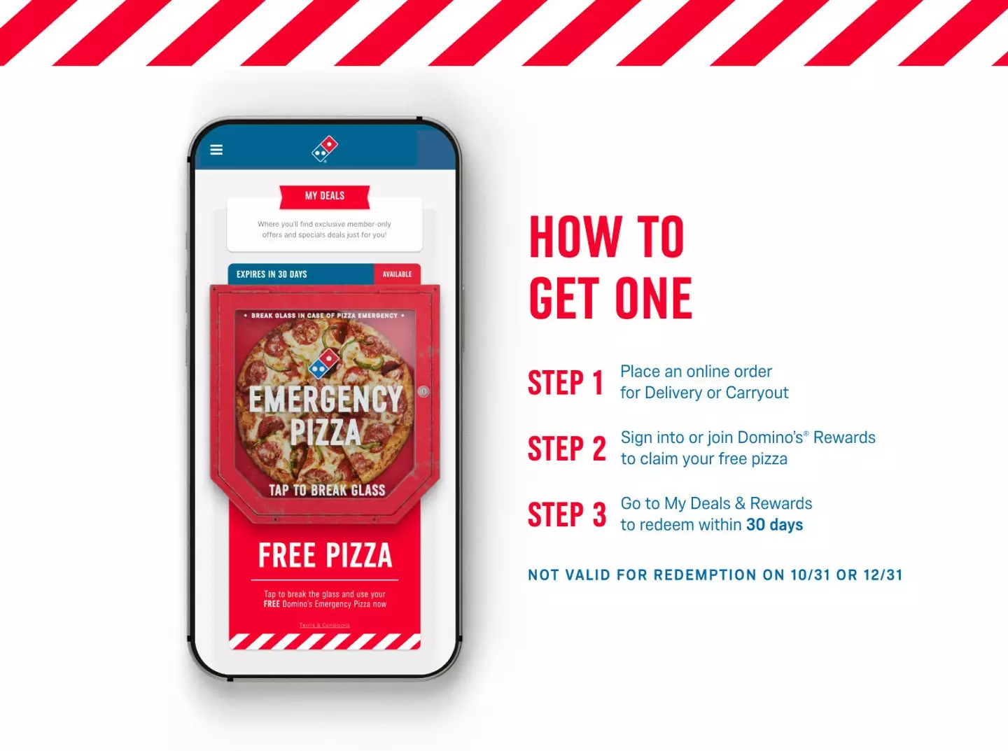 How to claim your 'Emergency Pizza'.