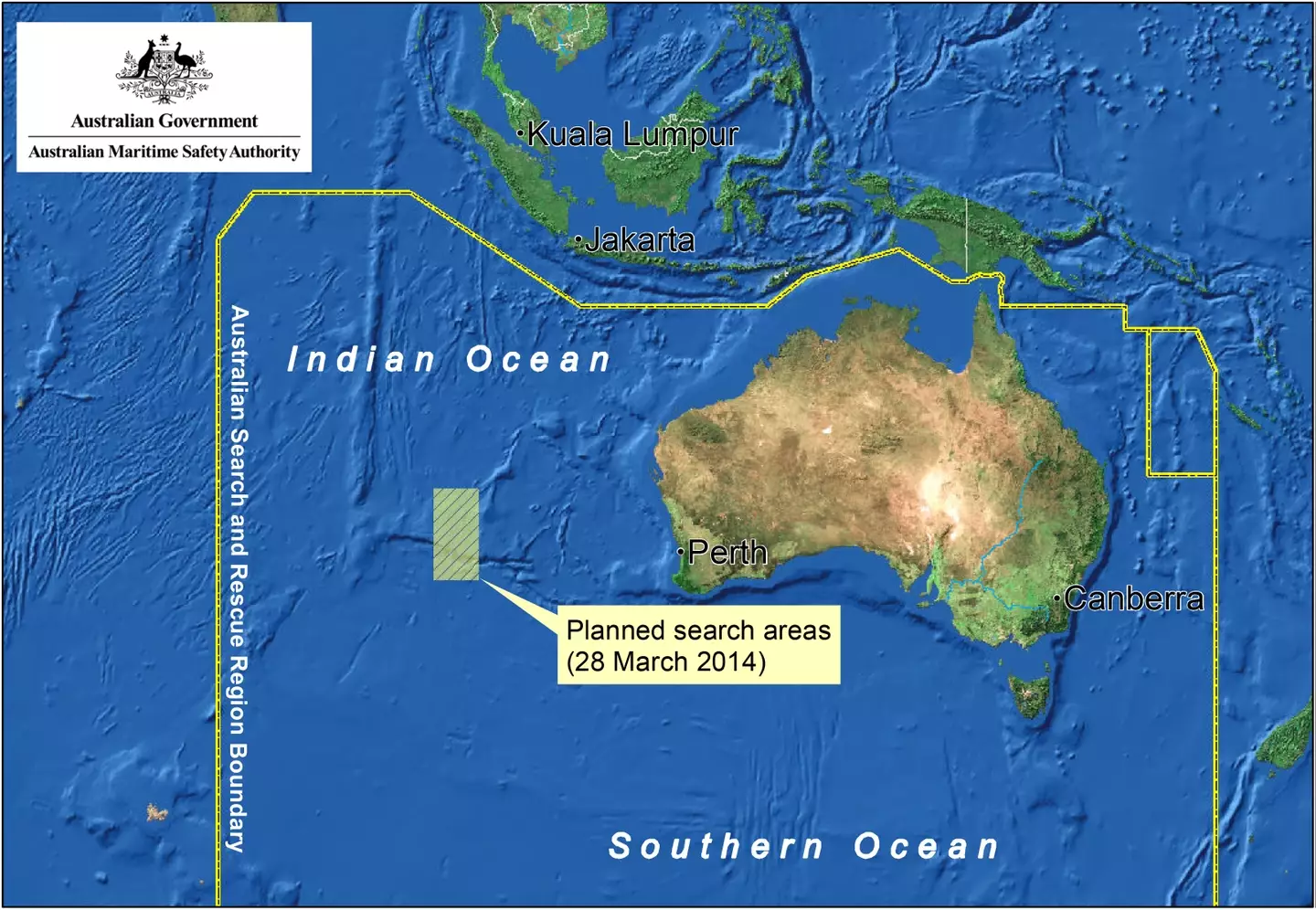 The search spanned hundreds of miles across the ocean (AMSA via Getty Images)