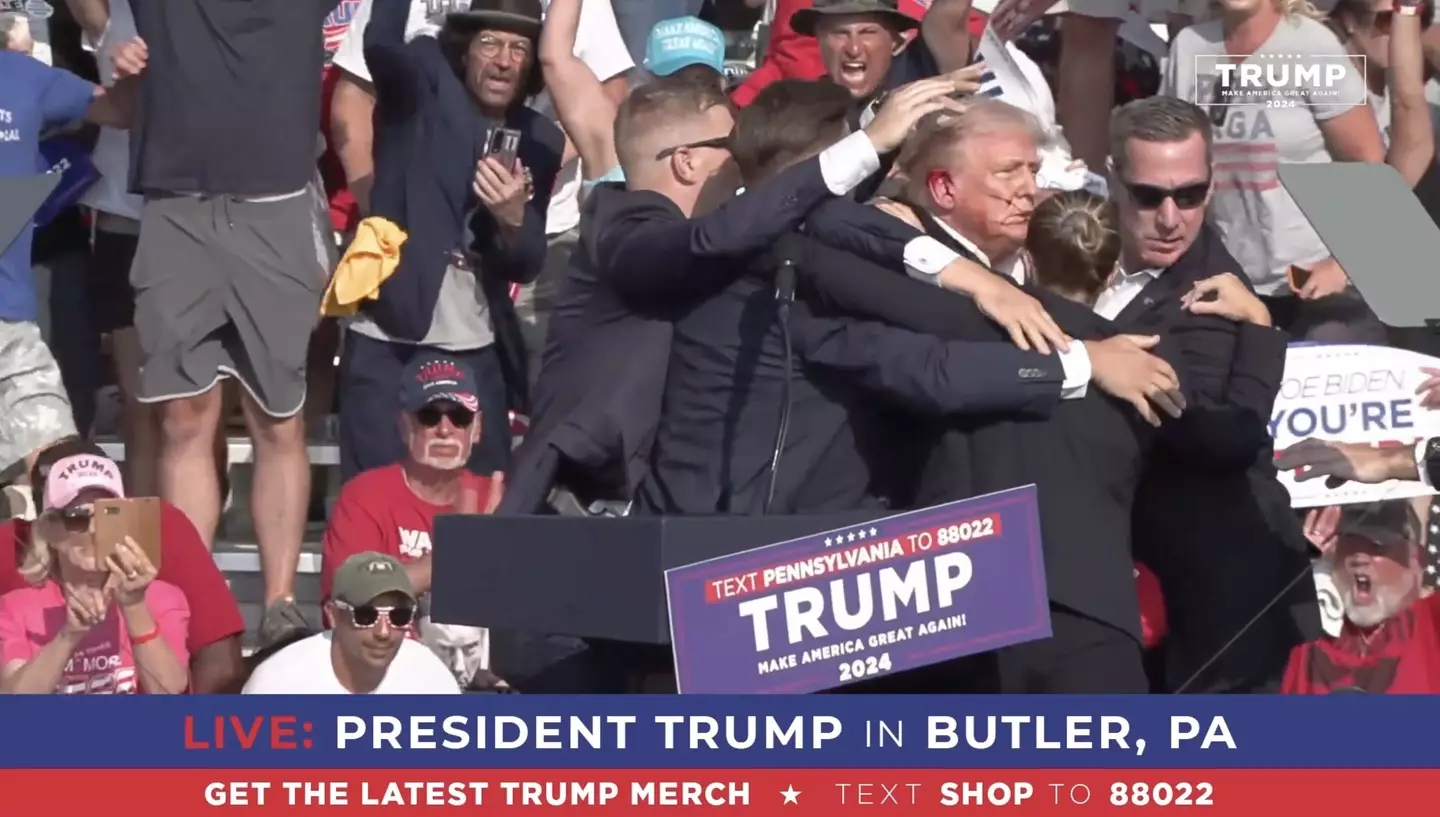 Trump was hit in the ear by a bullet (Trump Campaign Office / Handout/Anadolu via Getty Images)