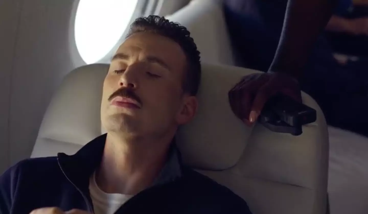 Chris Evans in the coolest tracksuit you've ever seen.