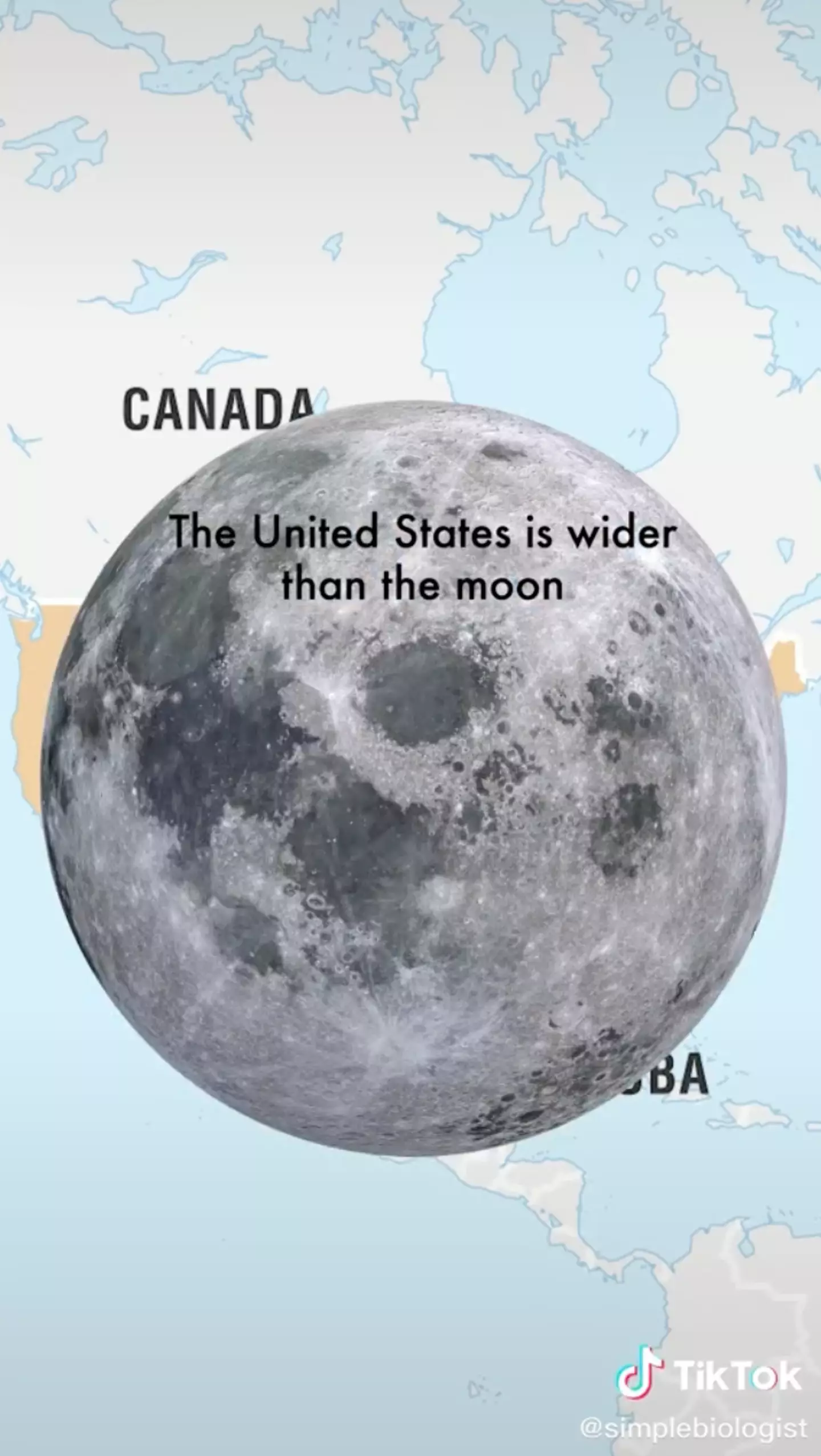 A theory on TikTok has been suggesting that the US is wider than the moon.