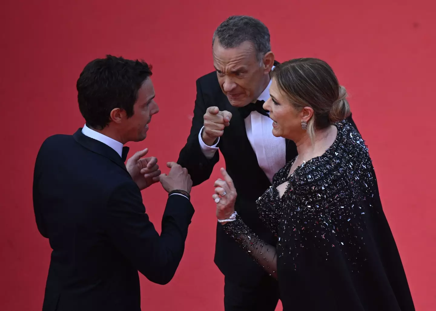Tom Hanks and Rita Wilson were seen looking 'furious' on the red carpet at Cannes.