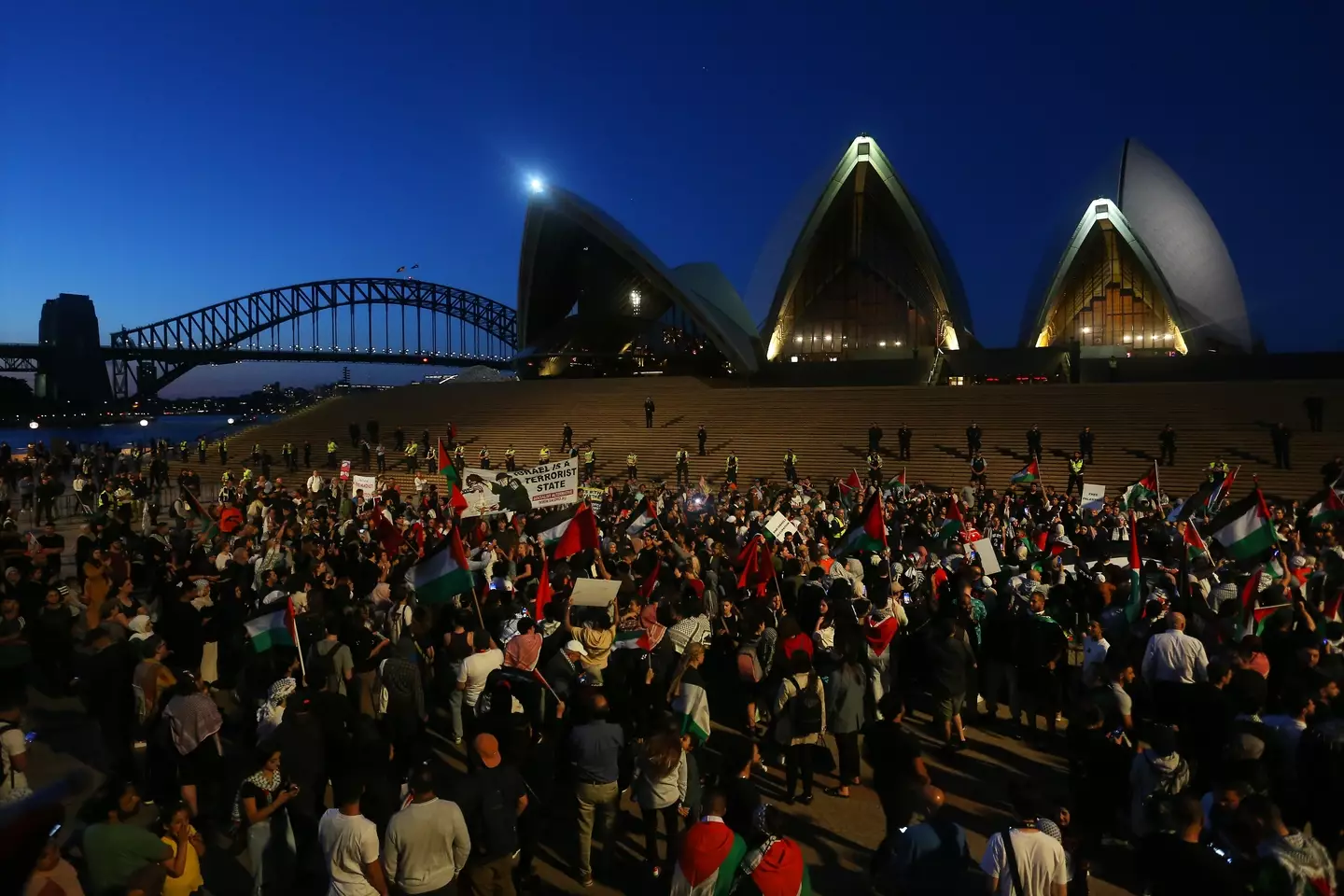 Hundreds gathered on the steps of the Opera House this week.