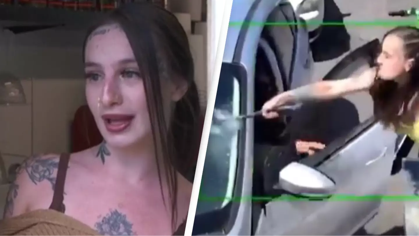 Barista reveals what really happened after she smashed customer's windshield with hammer for throwing coffee in her face