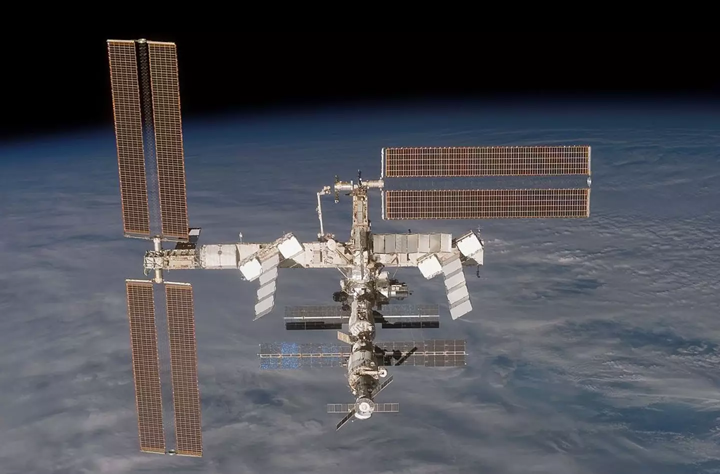 The International Space Station is seen from the Space Shuttle Discovery after undocking from the station back in 2006 (NASA via Getty Images)