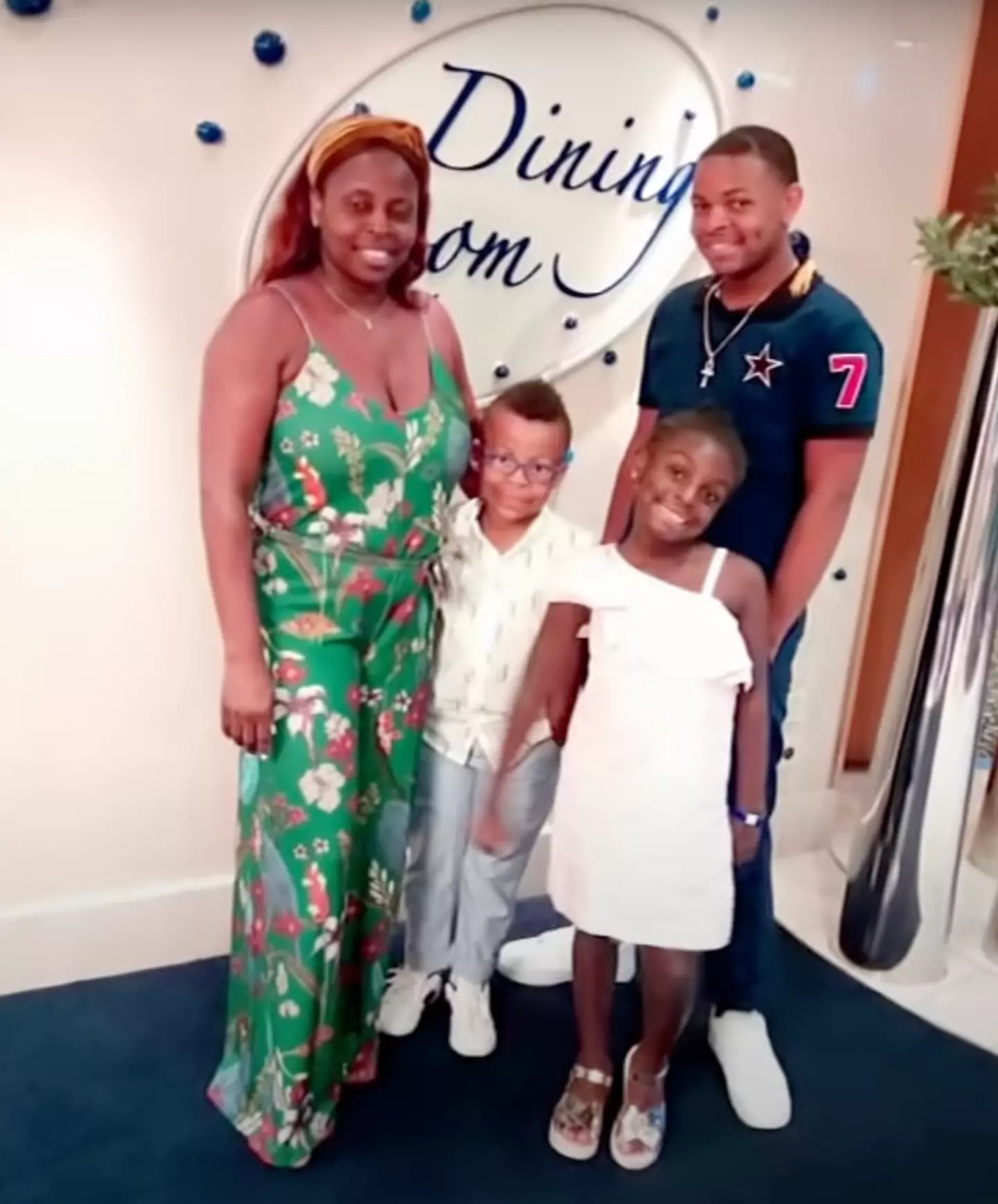 Tisha LaSaine and her three children, including eldest Kaseem, missed their cruise due to 'crew issues' with flight (ABC7)