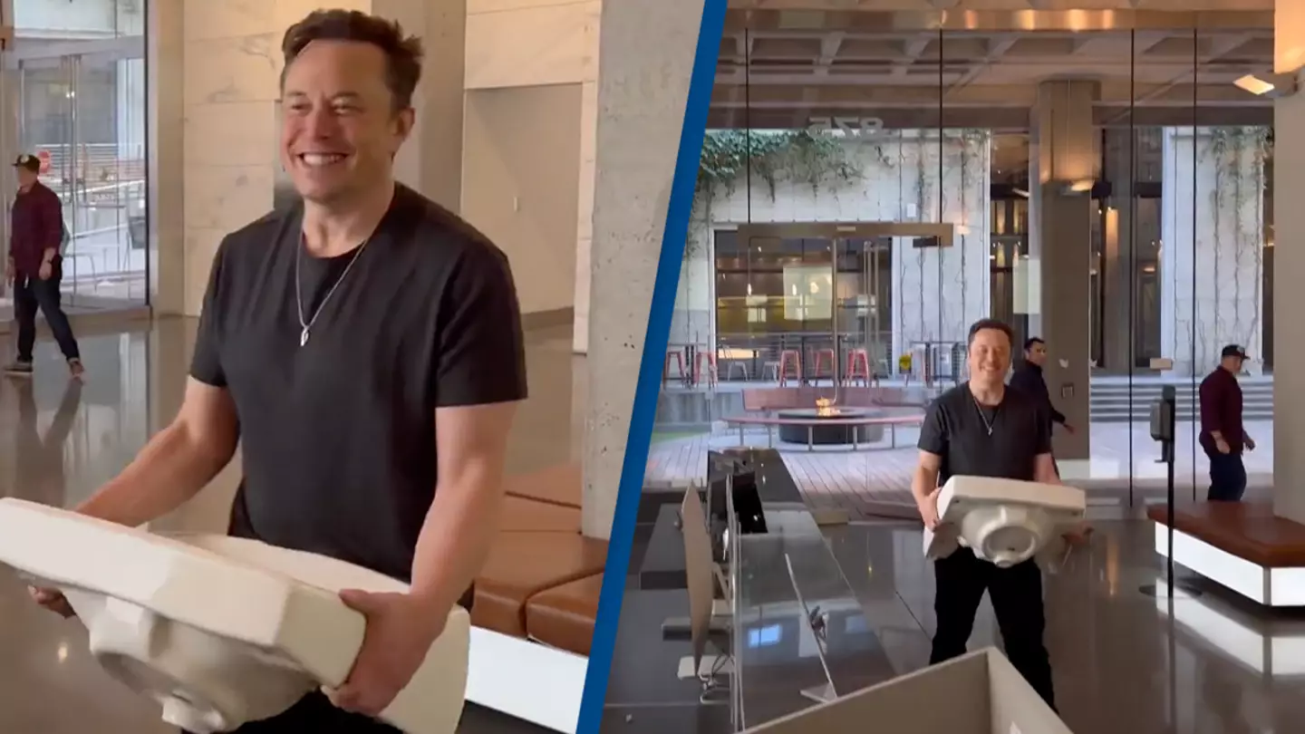 Elon Musk spotted moving into Twitter HQ carrying a kitchen sink