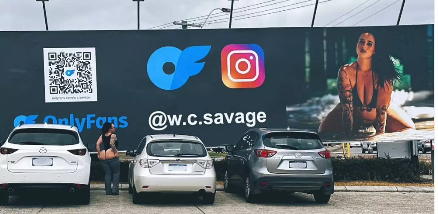 Savannah advertised her OnlyFans on a billboard.