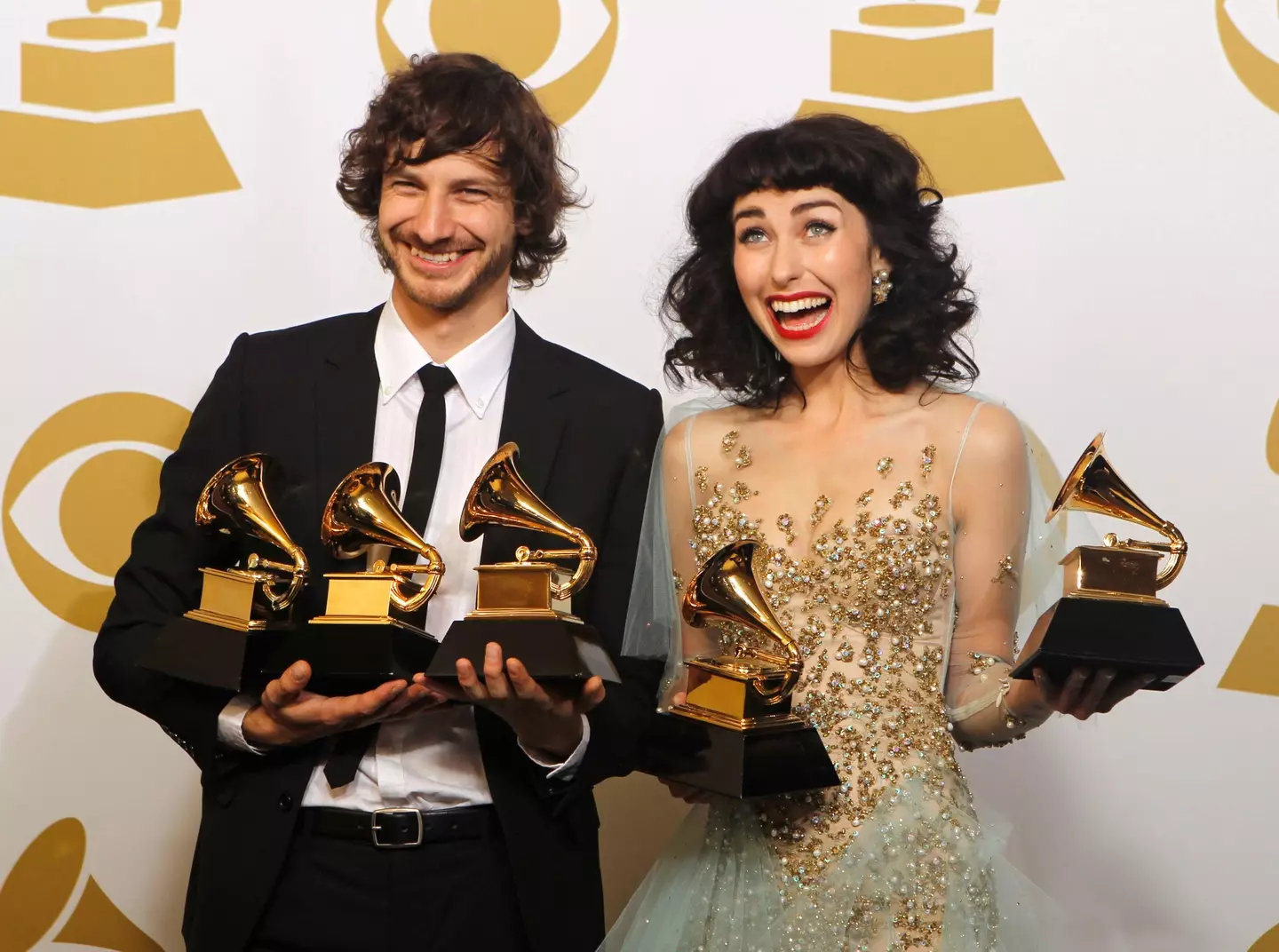 Gotye (left) and Kimbra (right) won Grammy Awards for the song.