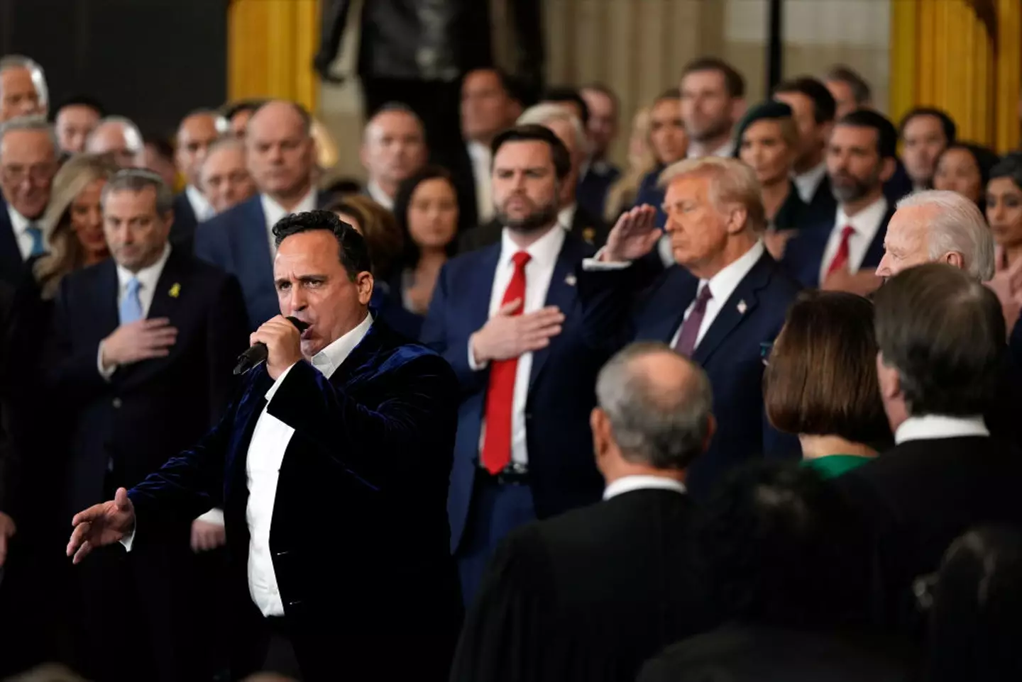 Christopher Macchio performed in the Capitol Rotunda (Julia Demaree Nikhinson - Pool/Getty Images)