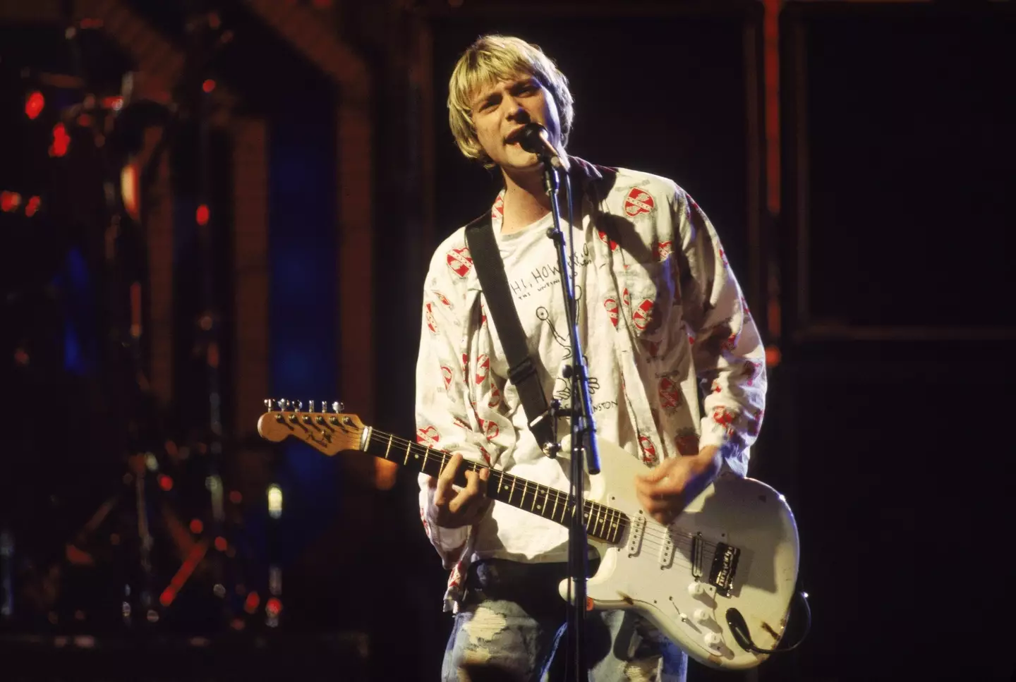 Kurt Cobain performing at the MTV Awards (Frank Micelotta/Getty Images)