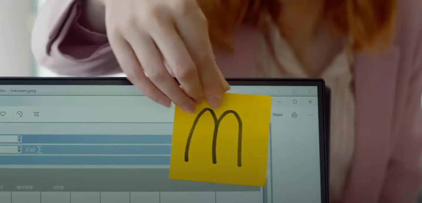 The closest reference we get to McDonald's in the ad.