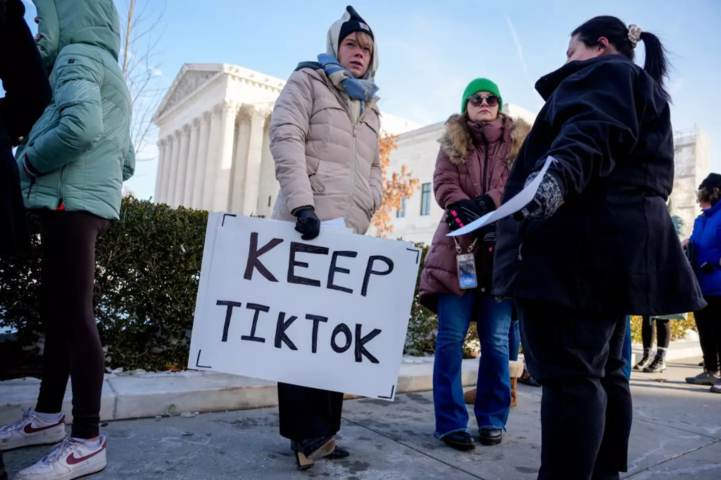 News of the ban comes despite protests in Washington DC for the government to keep the social media app (Andrew Harnik/Getty Images)