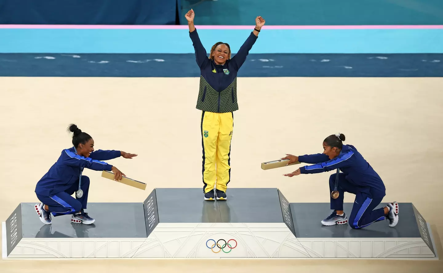 The show of respect and sportsmanship drew criticism, for some reason. (Elsa/Getty Images)