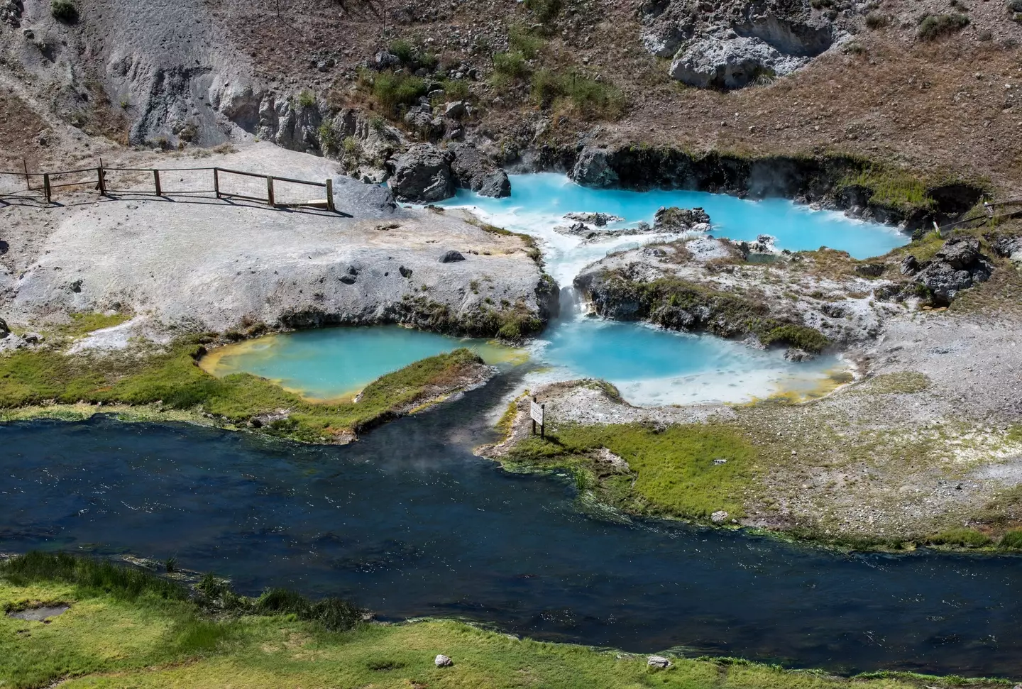 Photograph of a scalding hot pool of mineral water along the Long Valley caldera.