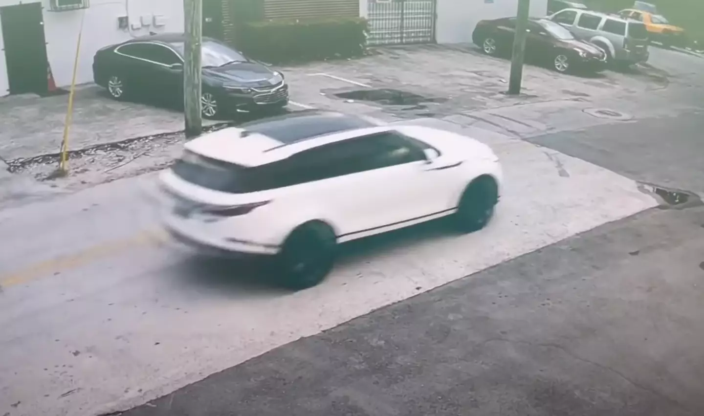 Surveillance footage captured a Range Rover arriving at and leaving her apartment complex.