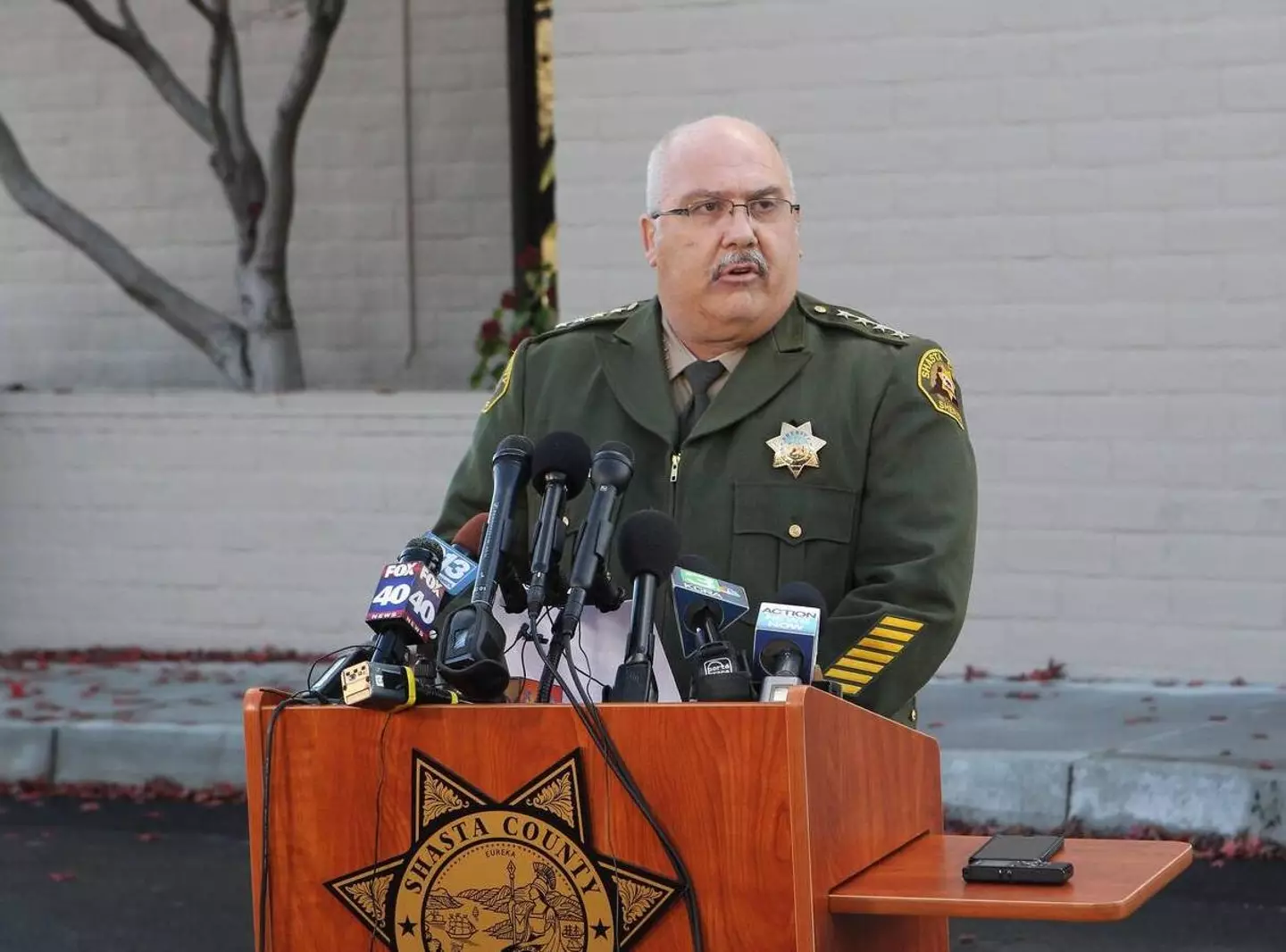 Sheriff Tom Bosenko of Shasta County held a press conference.