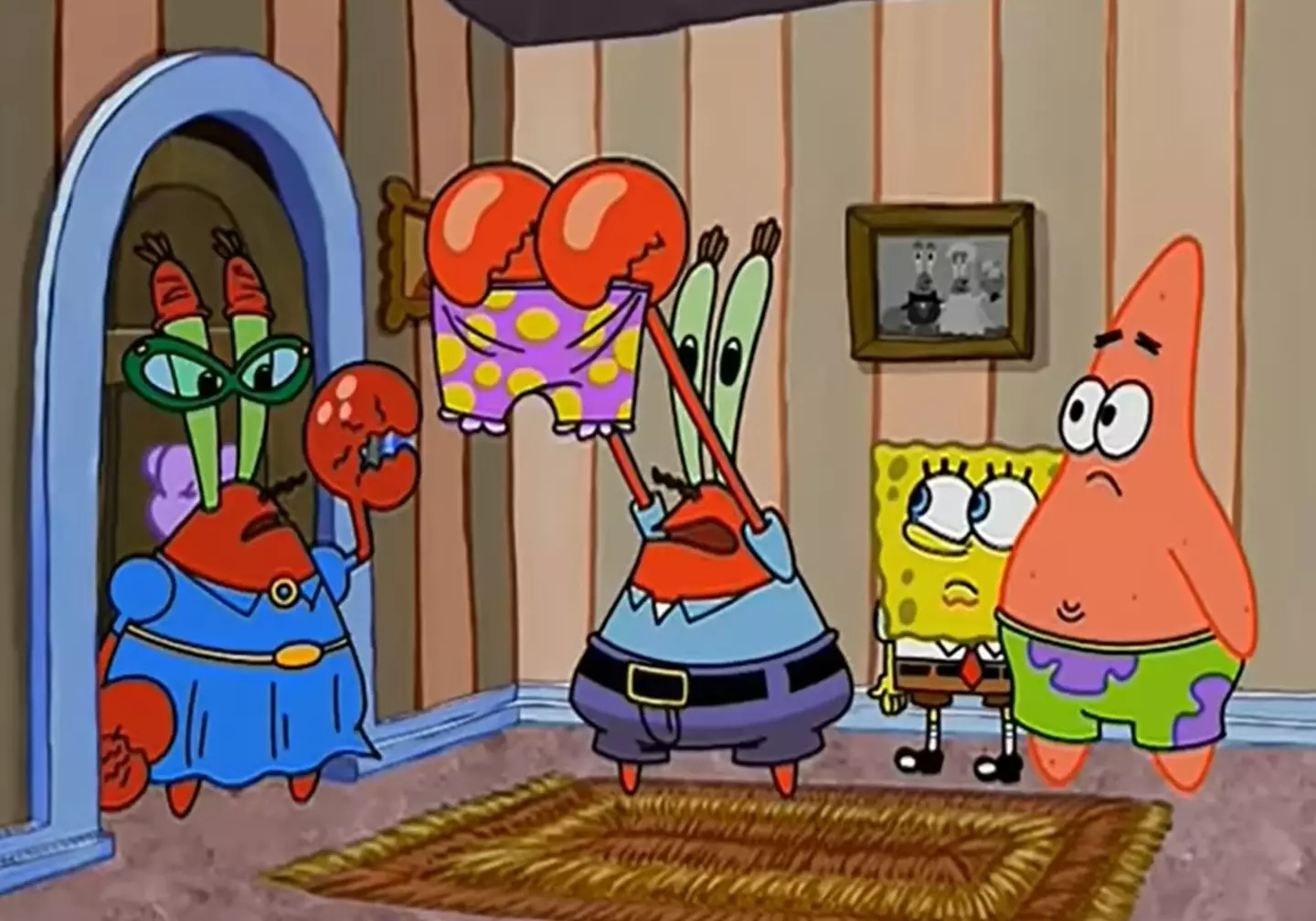 At least Mr Krabs will no longer have to explain to his mother why he's stealing her underwear.