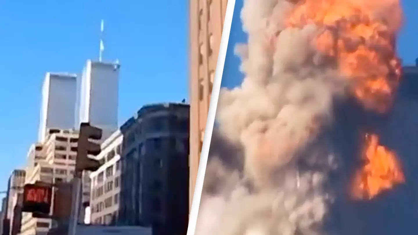 Harrowing 9/11 footage captures the exact moment plane struck first tower