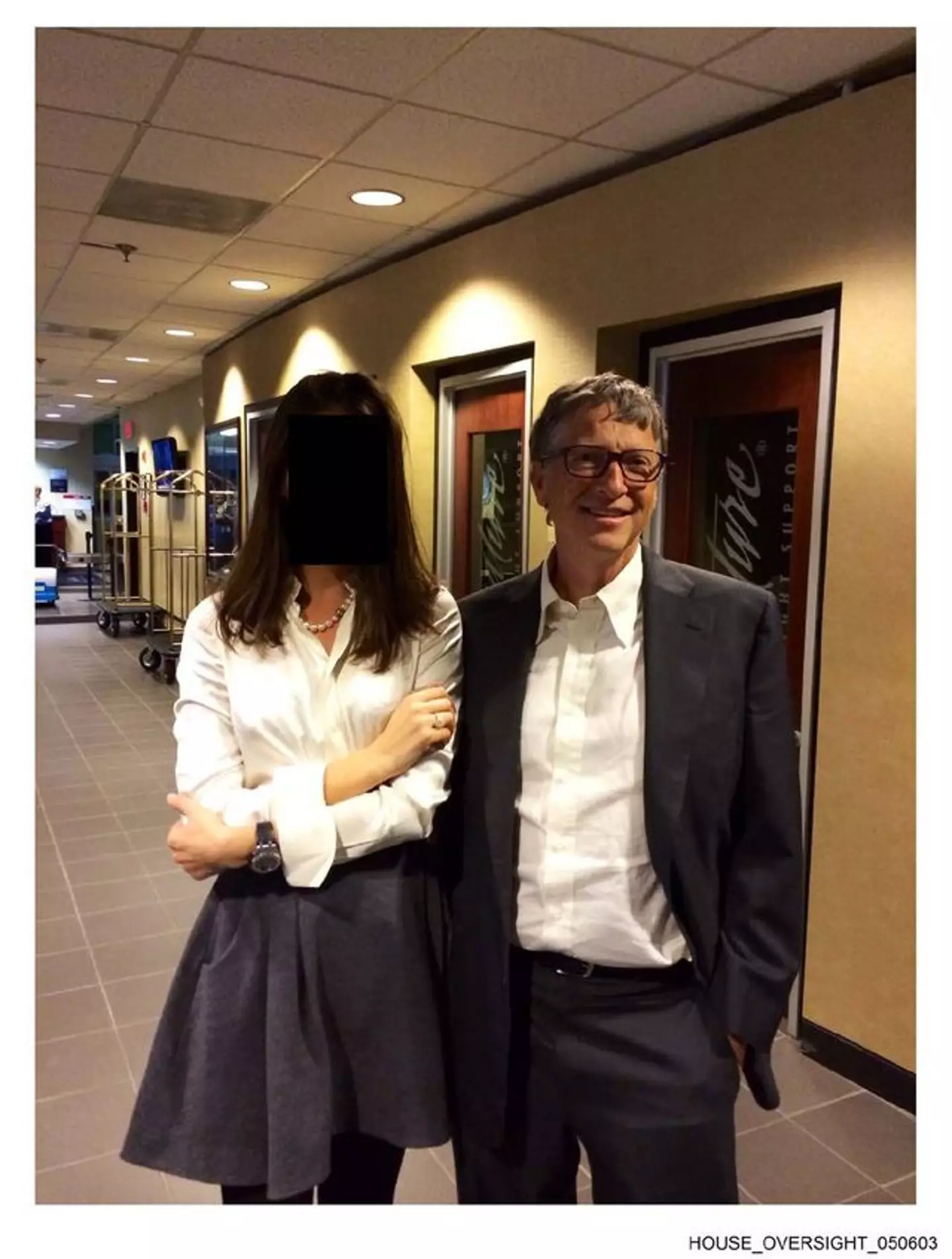 Bill Gates was pictured with a woman who had her identity redacted (House Oversight Committee)