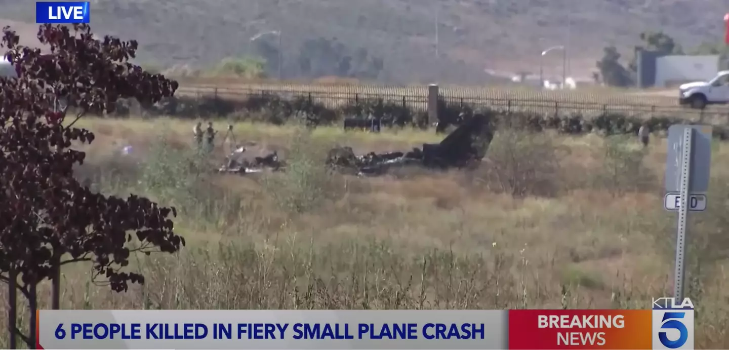 All six passengers of a small private jet have died after it crashed in a field in California.