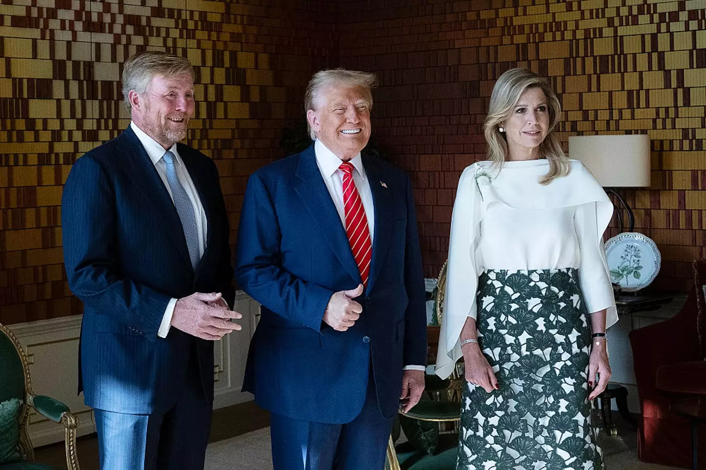 The trio posed for photos together (Brendan Smialowski - Pool/Getty Images)
