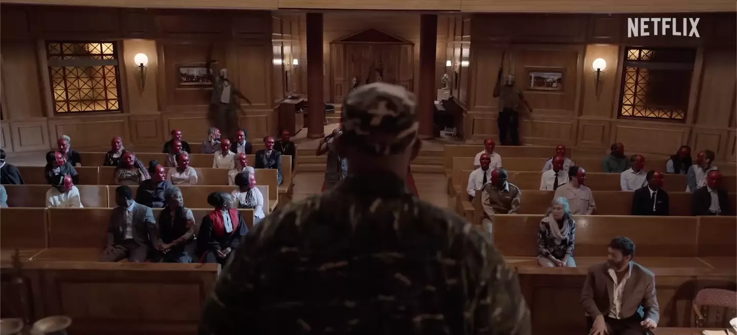 The story sees a group of freedom fighters taking control of a courtroom.