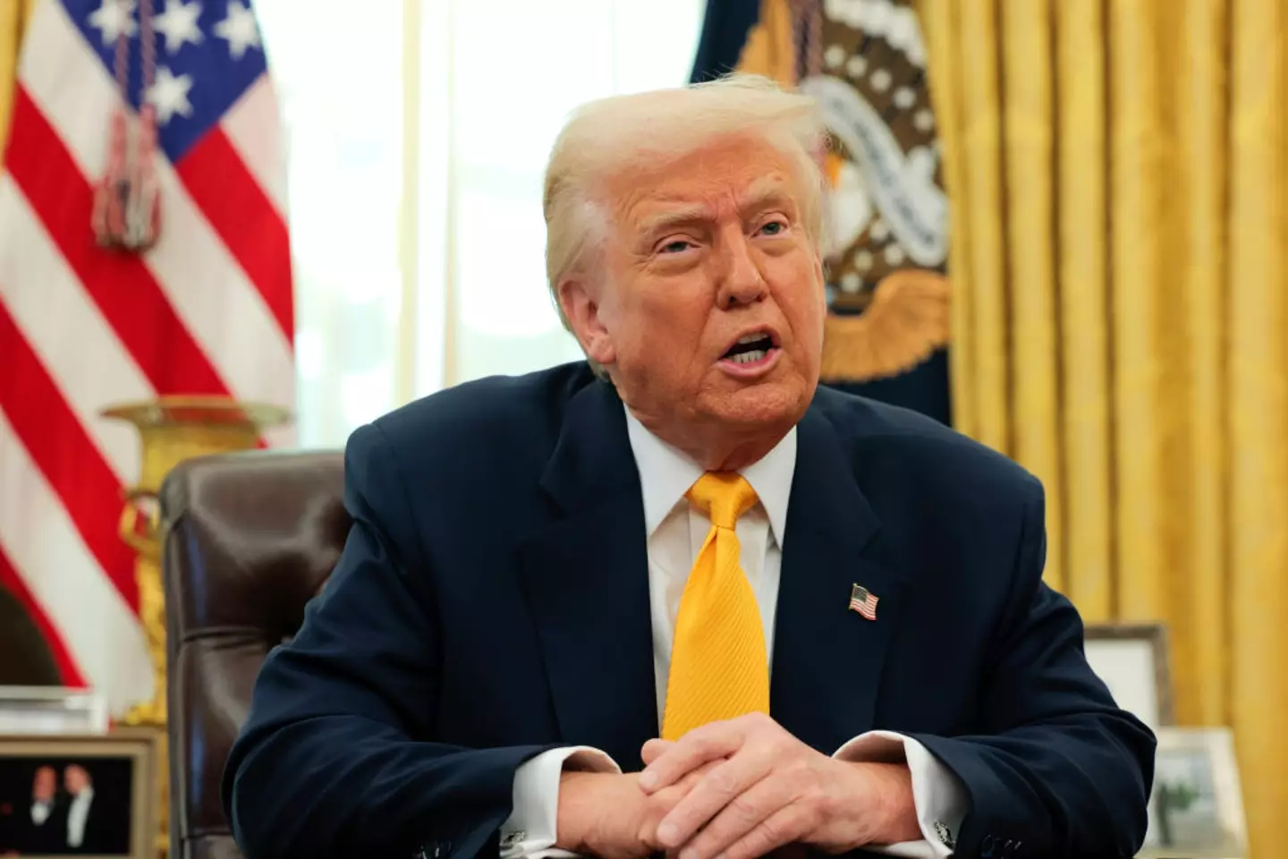 Speaking to reporters in the Oval Office, President Donald Trump slammed Canada for treating the US 'unfairly' (Anna Moneymaker/Getty Images)