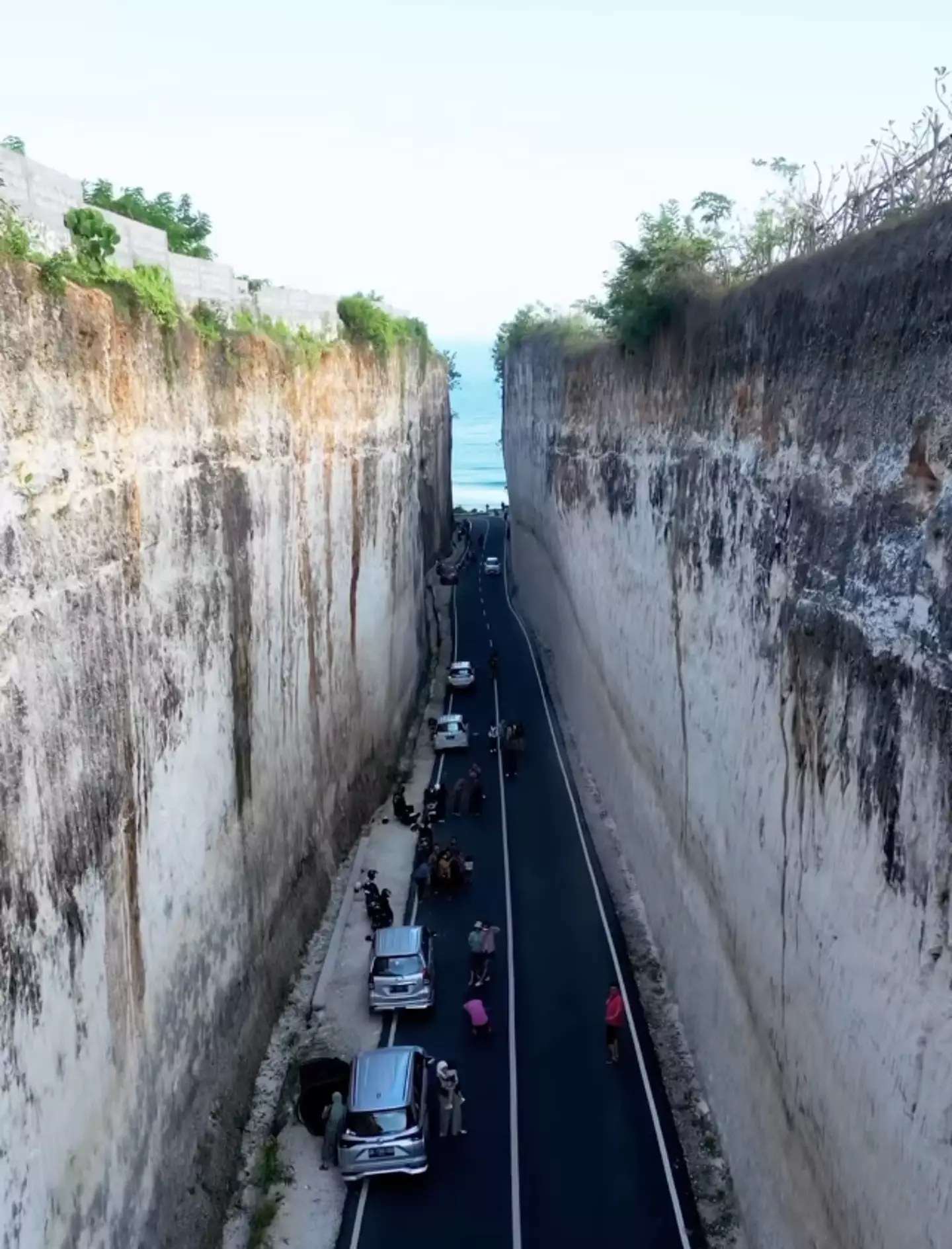 The road is certainly a sight to see amid the rural landscape.