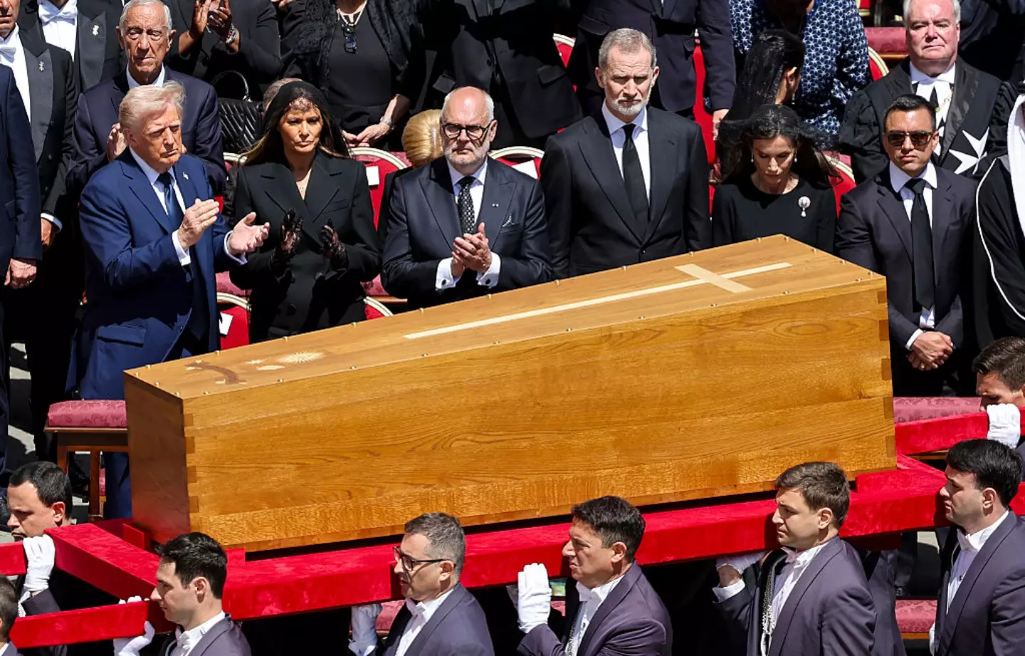 Trump was criticized for wearing a blue suit to the pope's funeral (Salvatore Laporta/KONTROLAB/LightRocket via Getty Images)