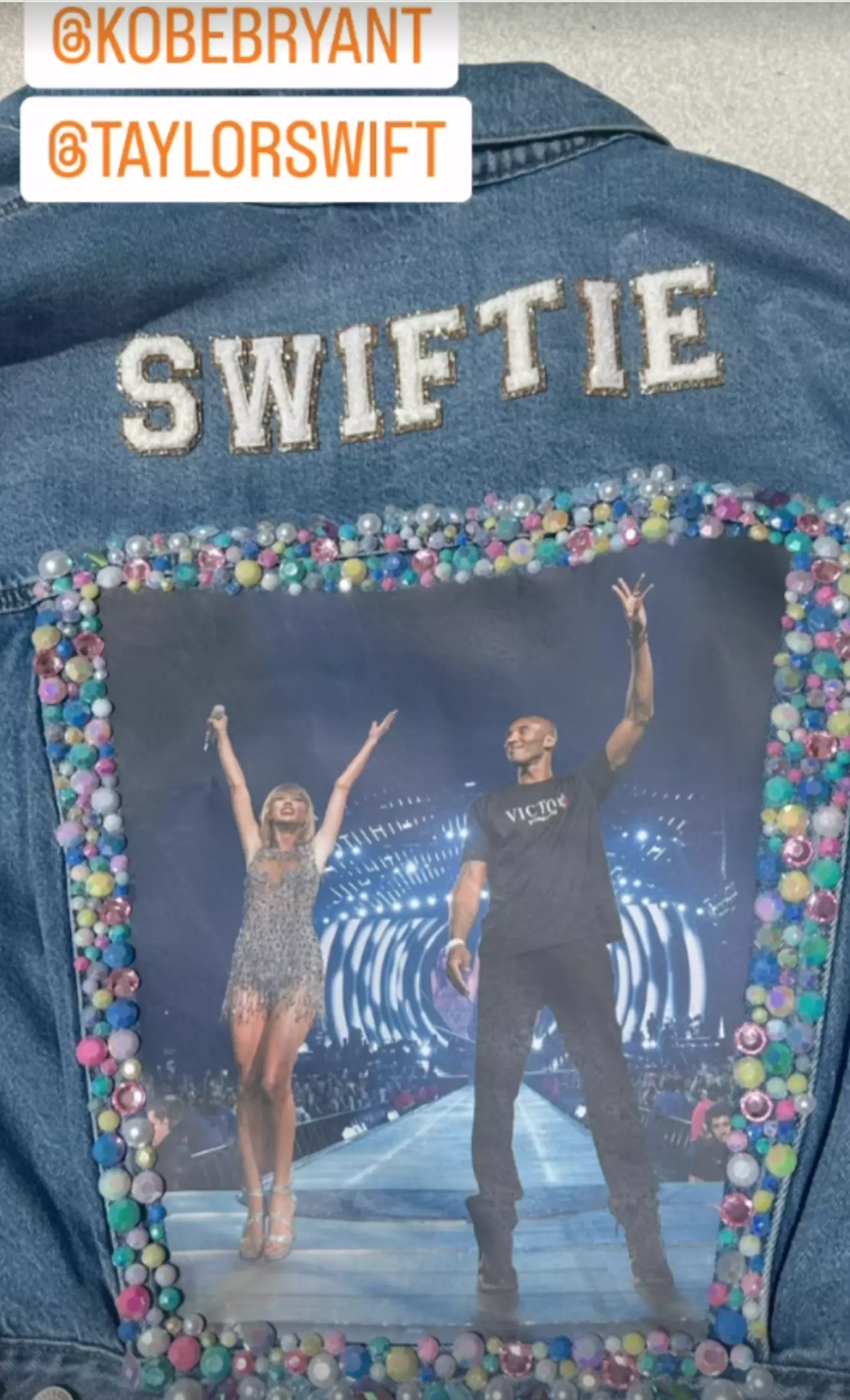 She even shared a photo of the bedazzled jacket.