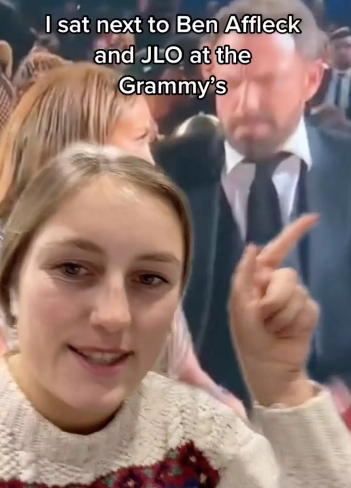 @almostanna sat behind J.Lo and Ben Affleck at the Grammys.