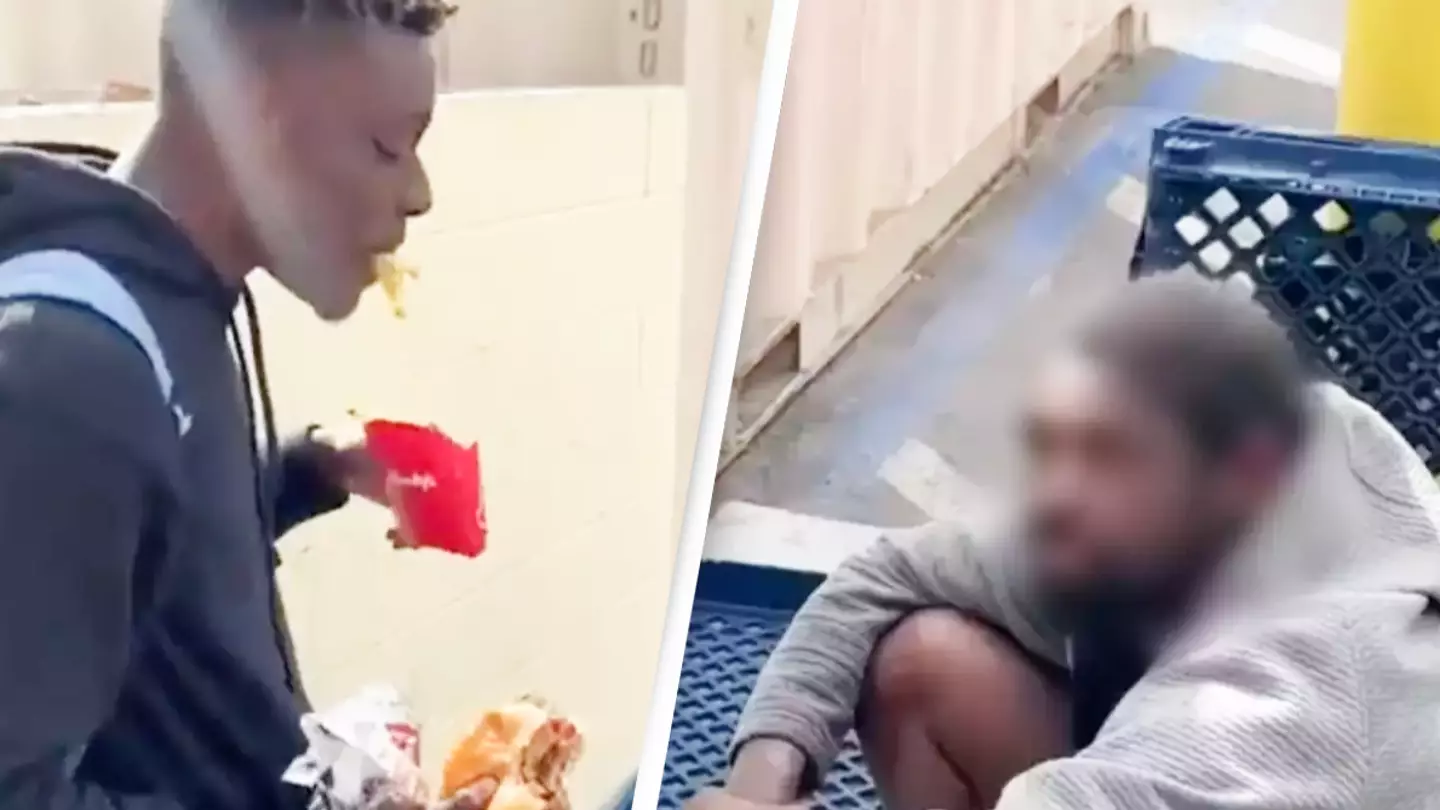 YouTuber responds after he's called out for mockingly eating food in front of homeless man