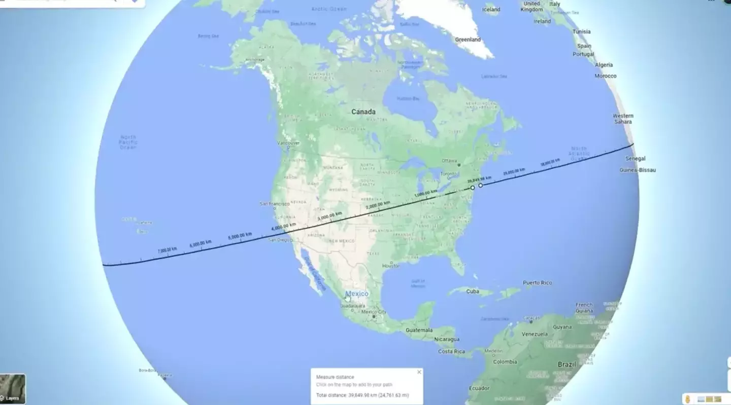 The clip shows how fast the speed of light looks from Earth.