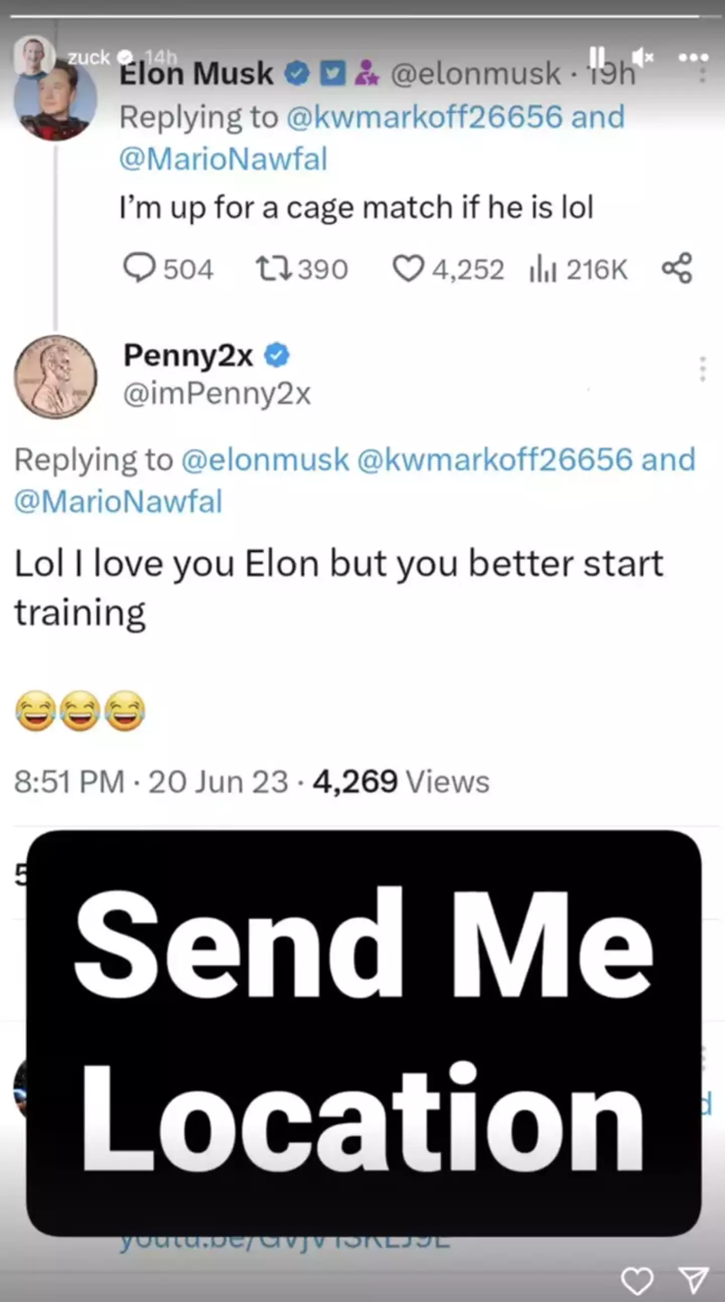 It seems as if Mark Zuckerberg is up for a cage fight with Elon Musk!