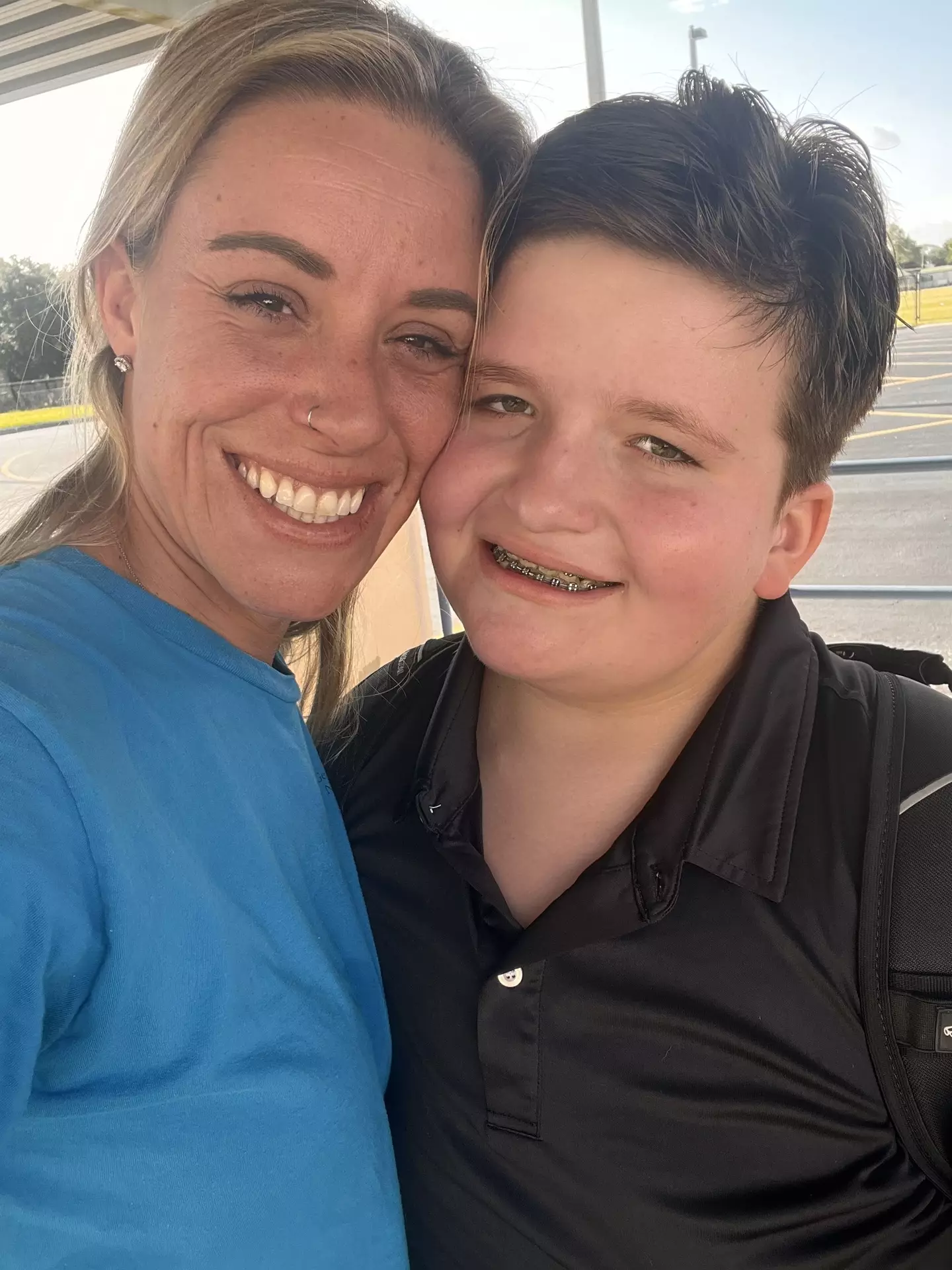 Courtney Graham and her son Caden - who weighed 294 pounds at his biggest (Kennedy)