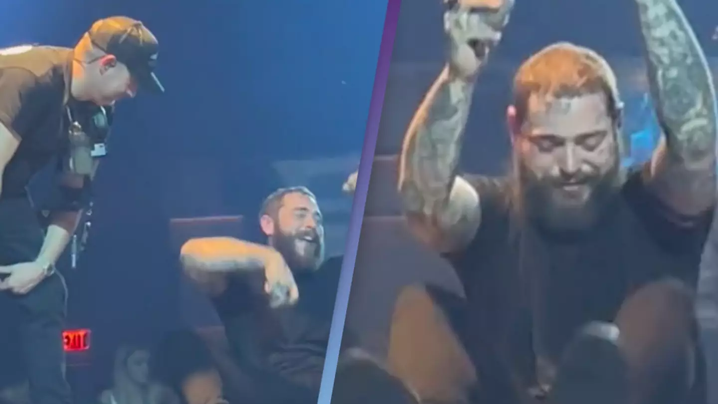 People praise Post Malone for ignoring security guard during concert