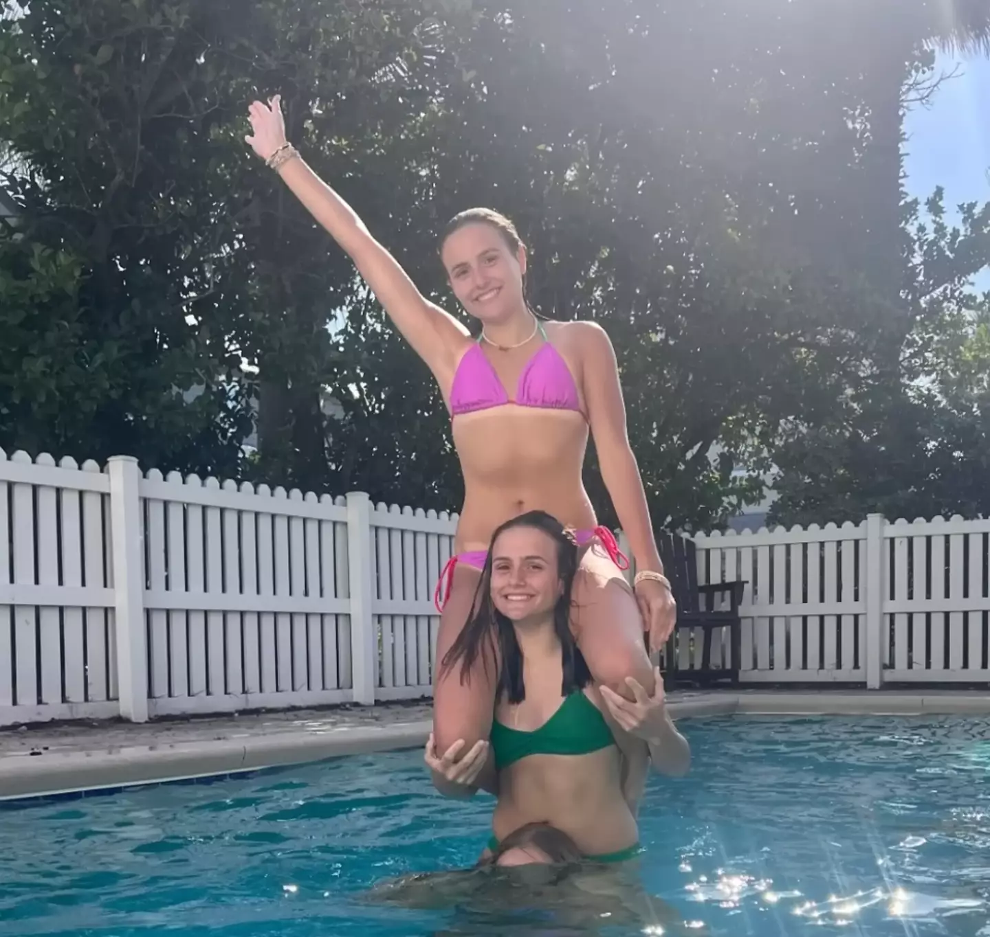 Sisters Lulu and Ellie Gribbin were in the water when the shark was spotted (This Morning/ITV)