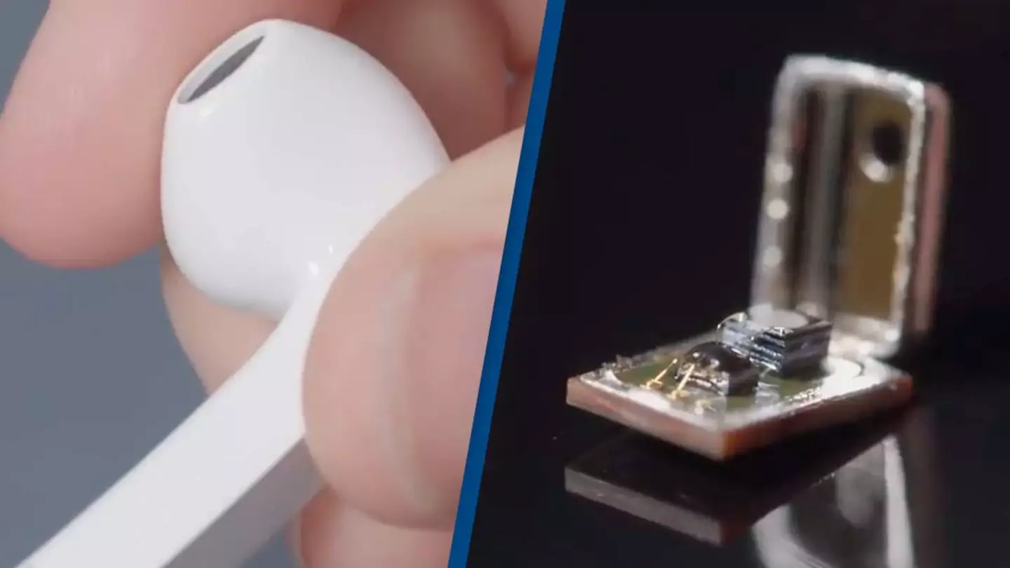 People shocked to see what's actually inside an earbud after man cuts one open