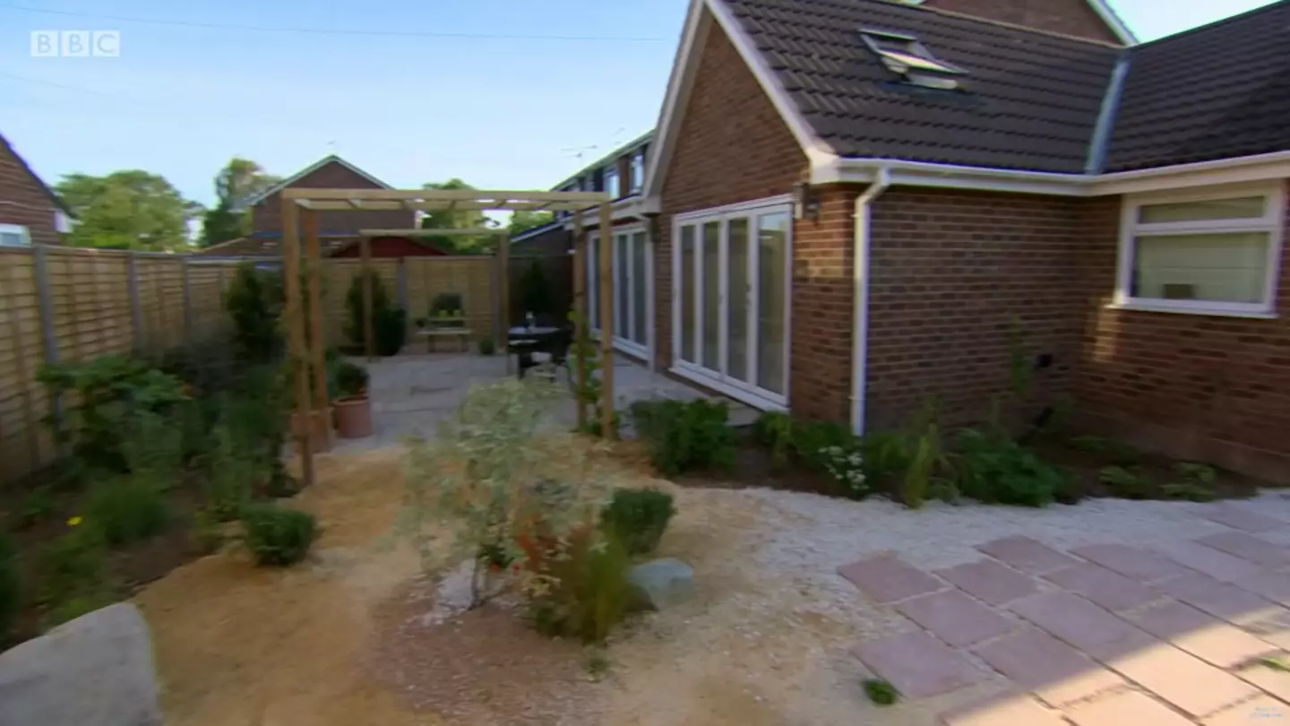 The 'transformed' garden. (BBC)