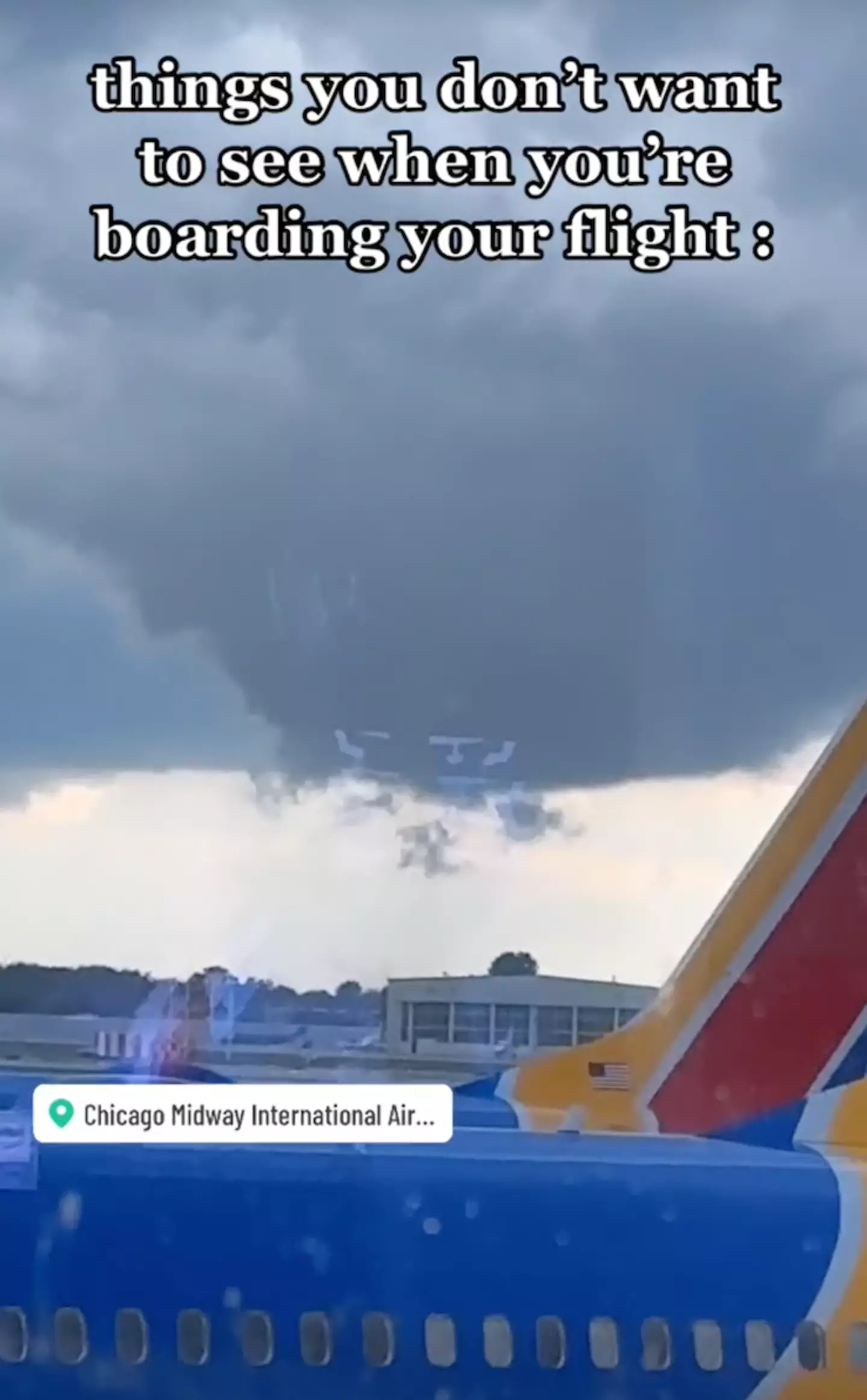 Taylor Mobley filmed the scary weather outside the airport.