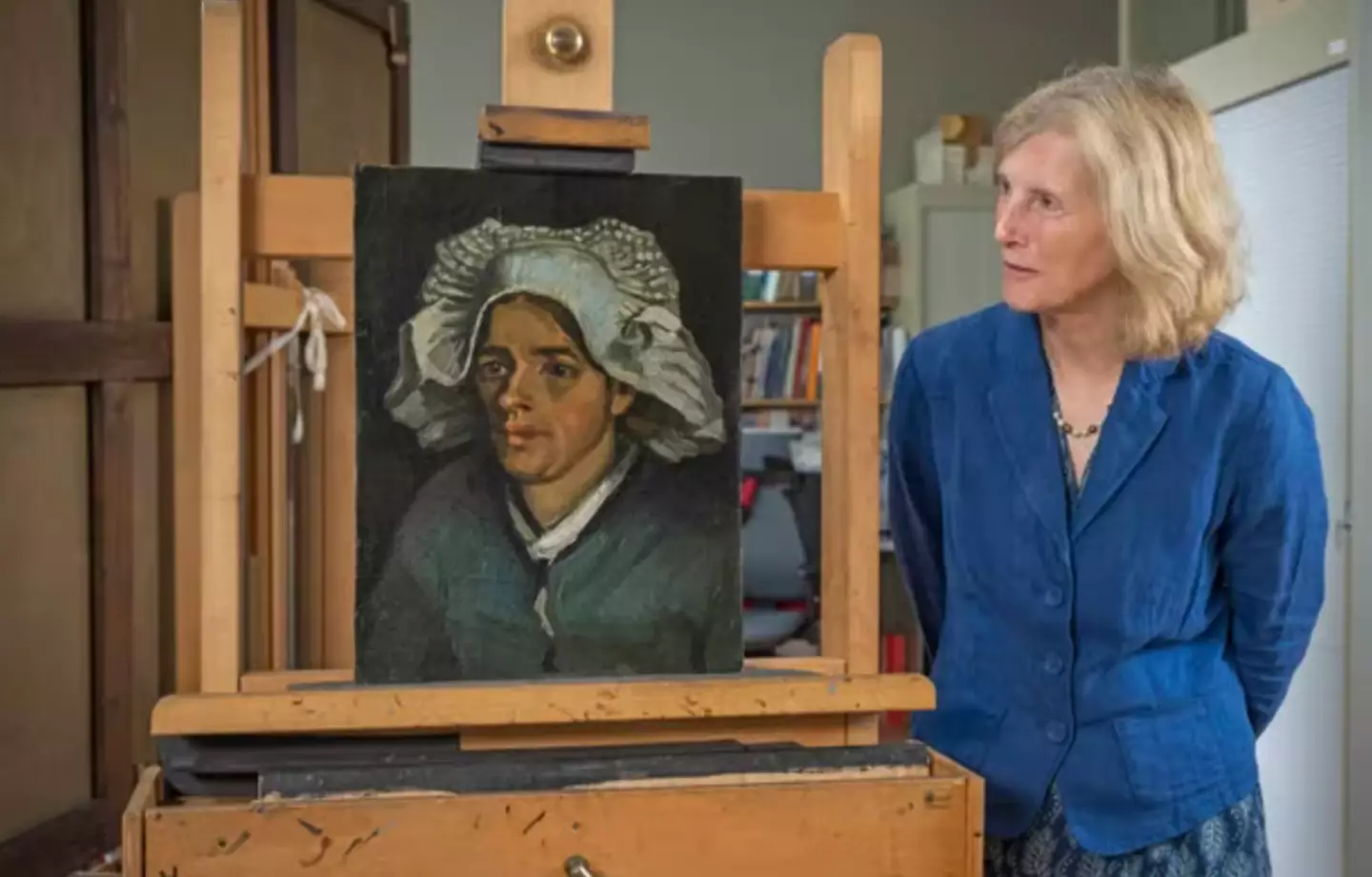 The newly-discovered painting was discovered behind Head of a Peasant Woman.