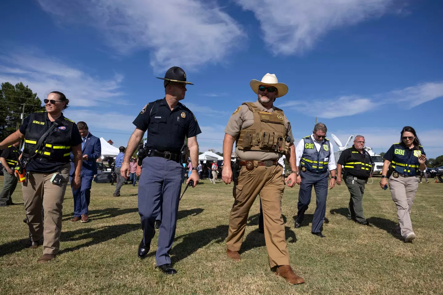 Law enforcement says they interviewed the suspect last year over alleged threats. (CHRISTIAN MONTERROSA/AFP via Getty Images)