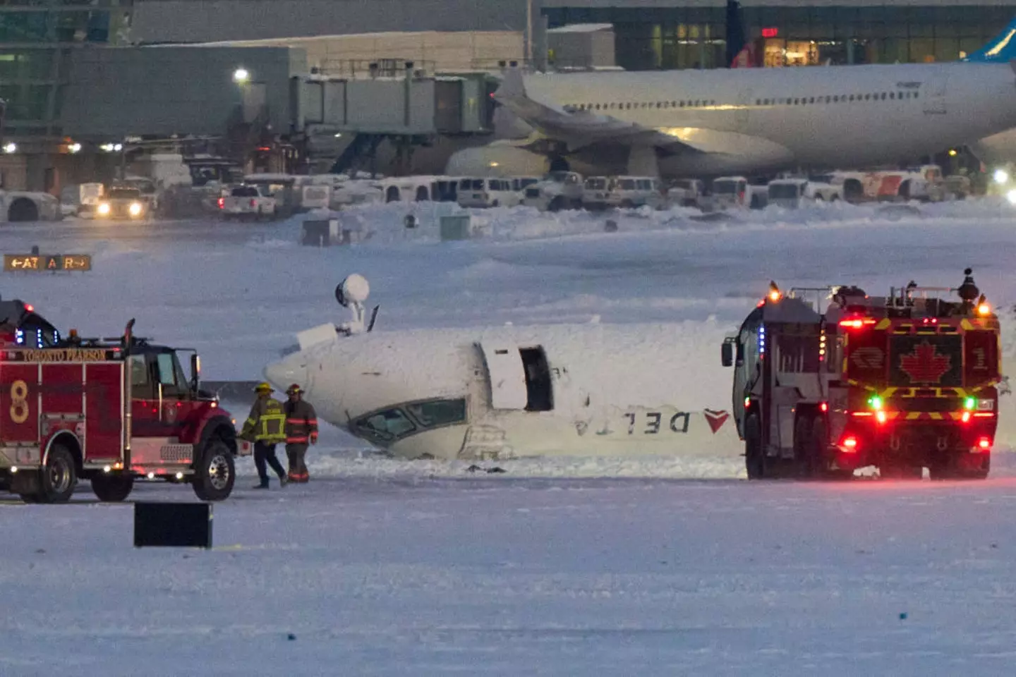 Everyone miraculously survived after a Delta plane crashed in Toronto (GEOFF ROBINS/AFP via Getty Images)