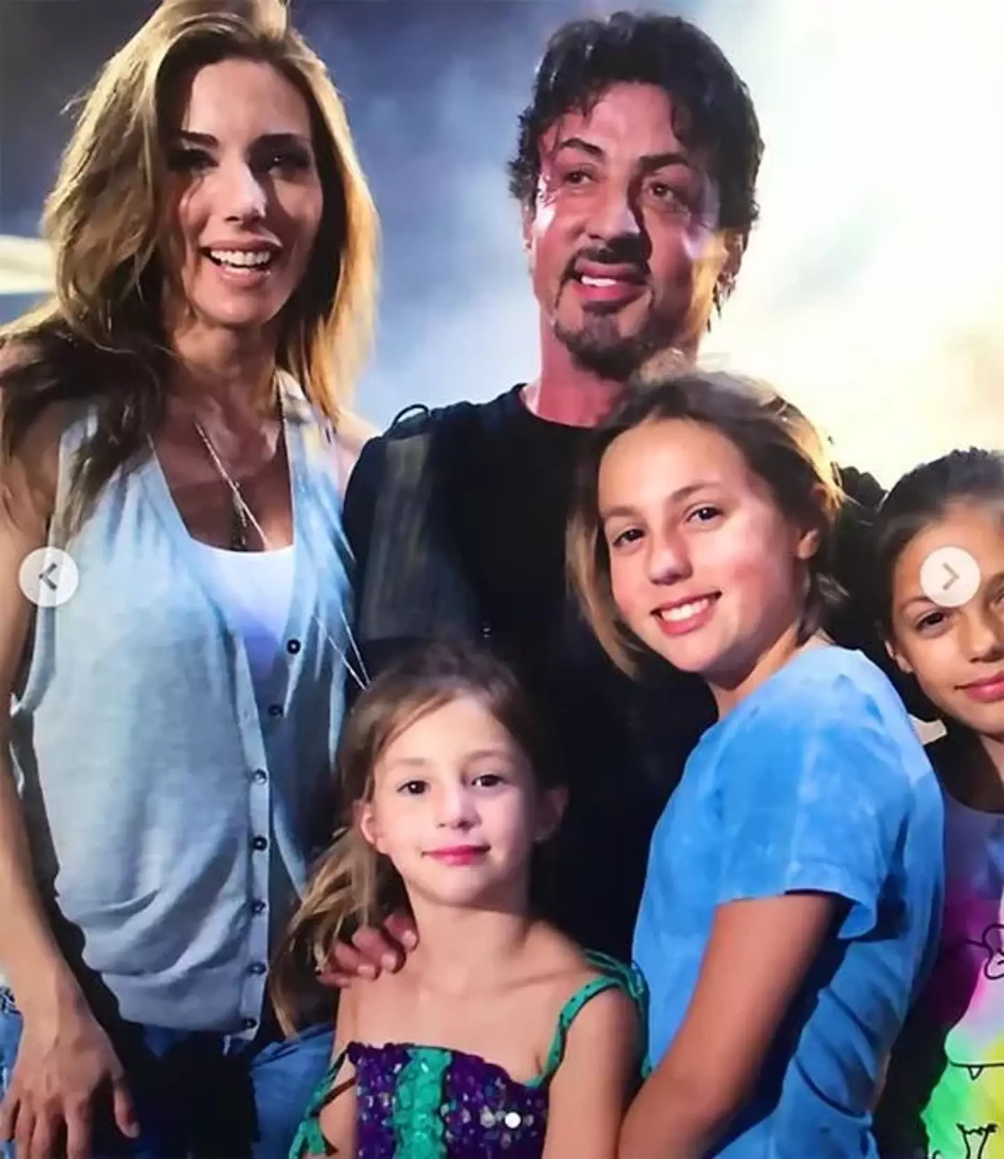Stallone shared a nostalgic shot of his family on Instagram.