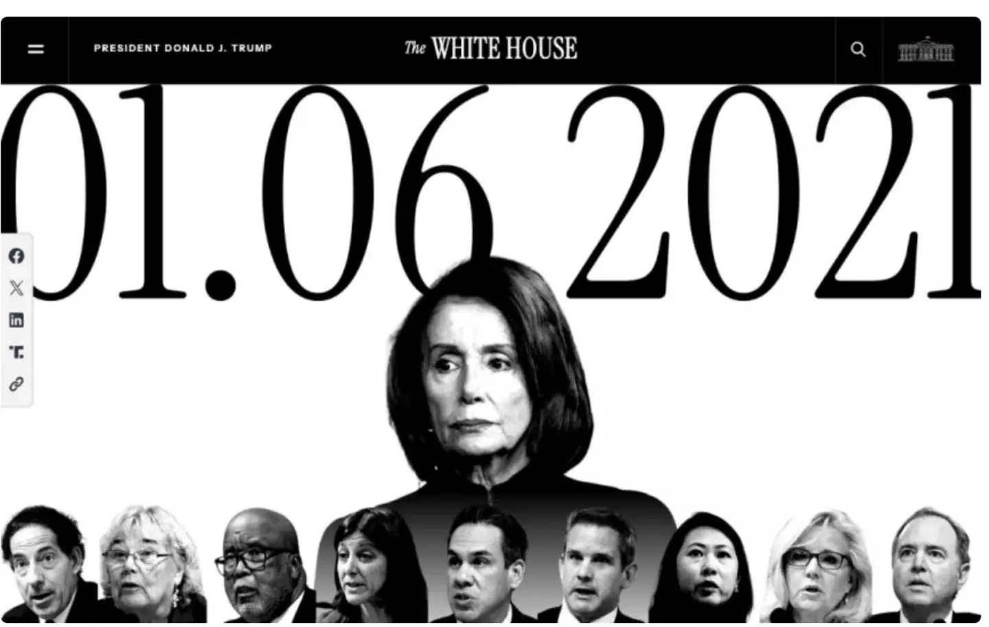 The White House unveiled a controversial new website on January 6 (The White House)